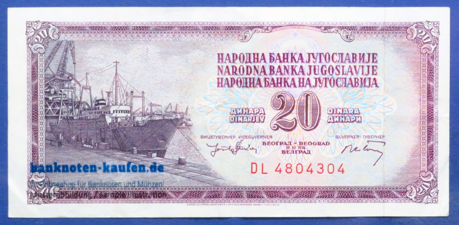 Jugoslawien, 20 Dinara, 1974, gebraucht (USED / VF), P-85