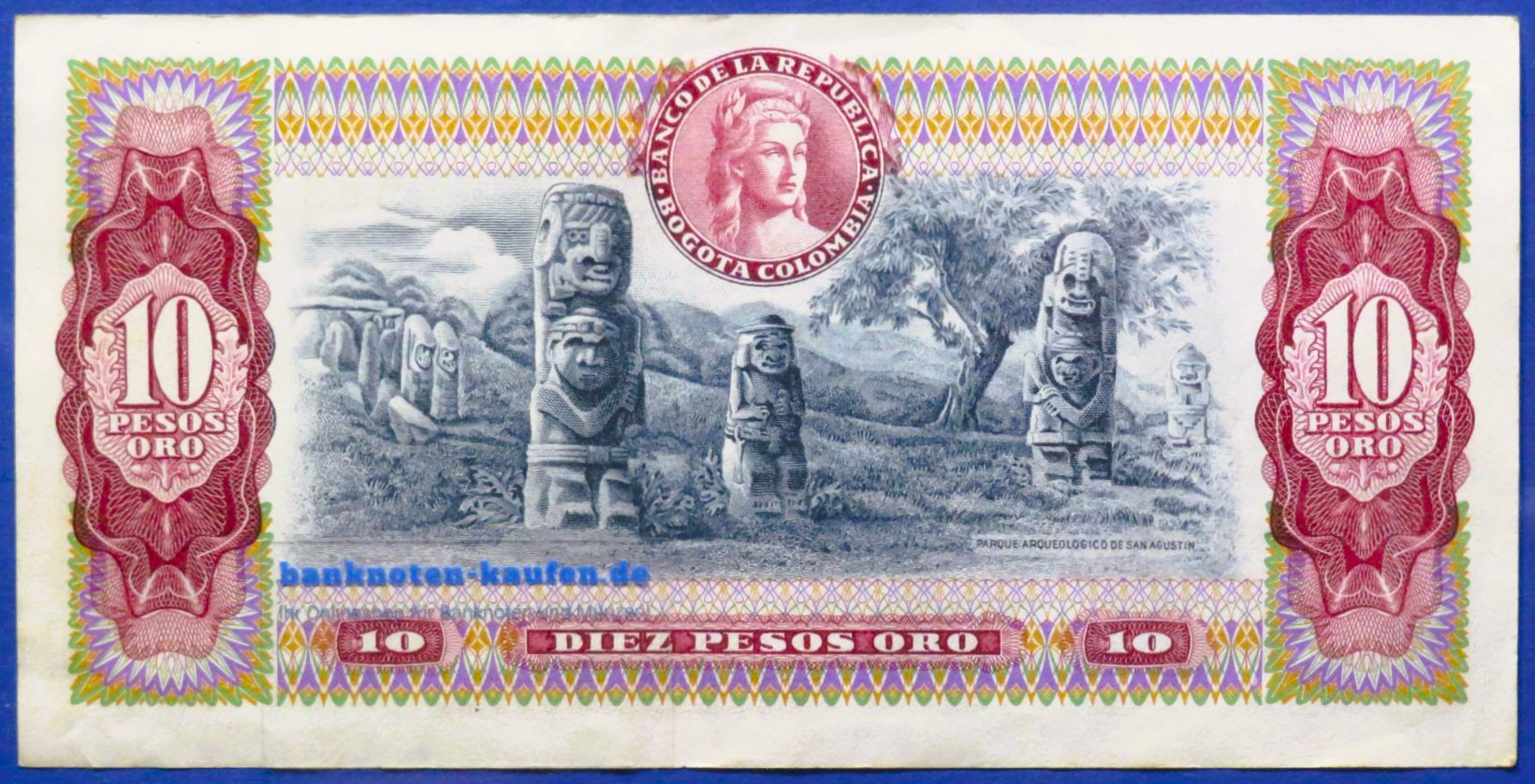 Kolumbien, 10 Pesos oro, 1975, gebraucht (USED / VF), P-407f