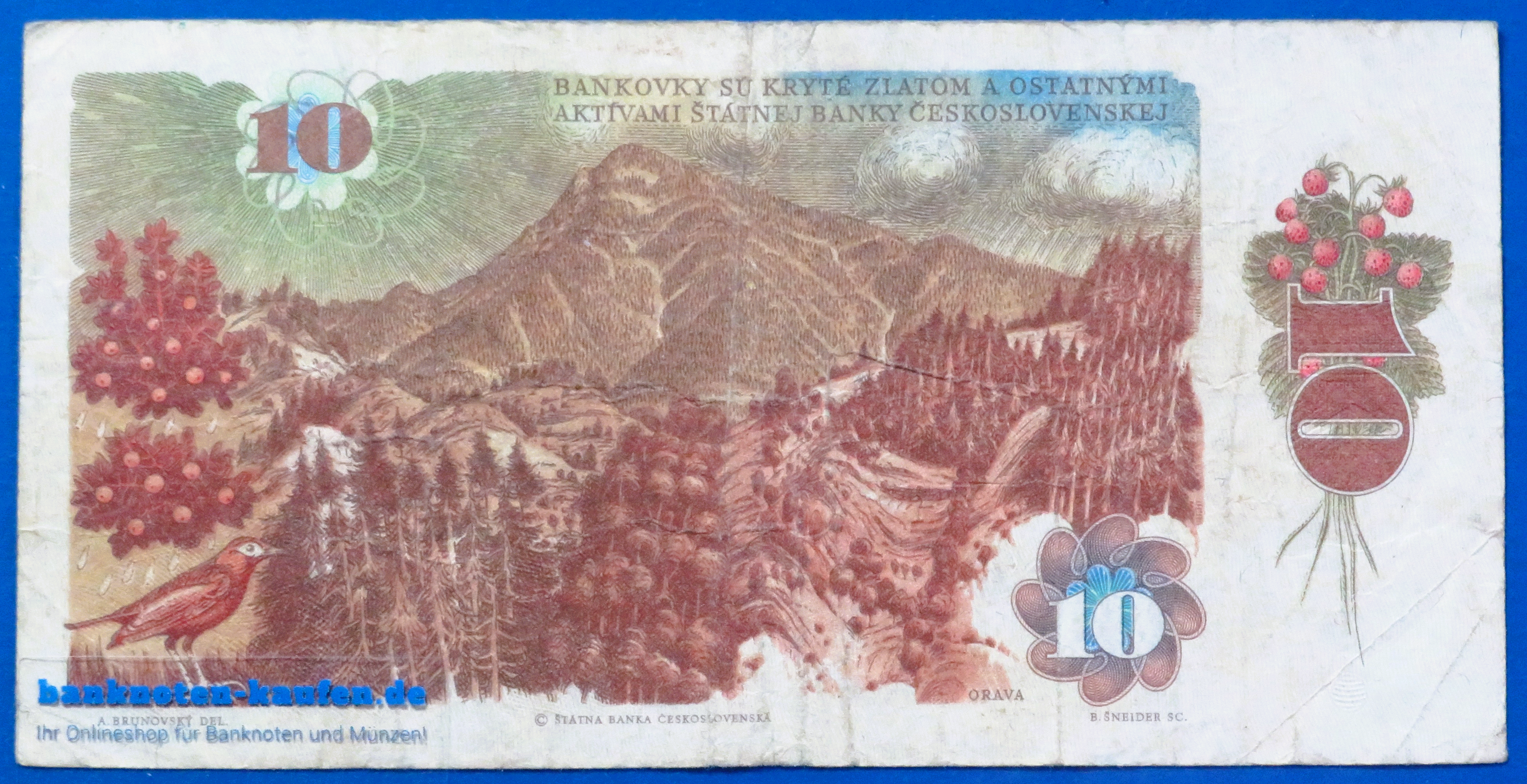 Tschechoslowakei, 10 Korun, 1986,  gebraucht (USED / F), P-94c