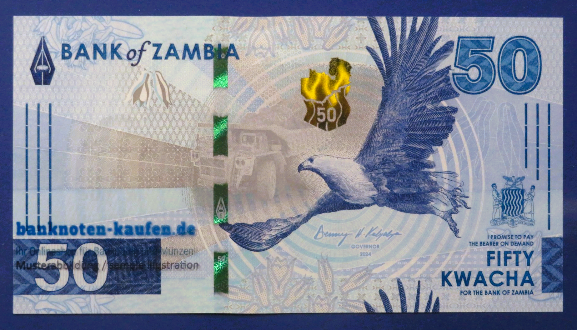 Sambia, 50 Kwacha, 2024, kassenfrisch (UNC), P-64