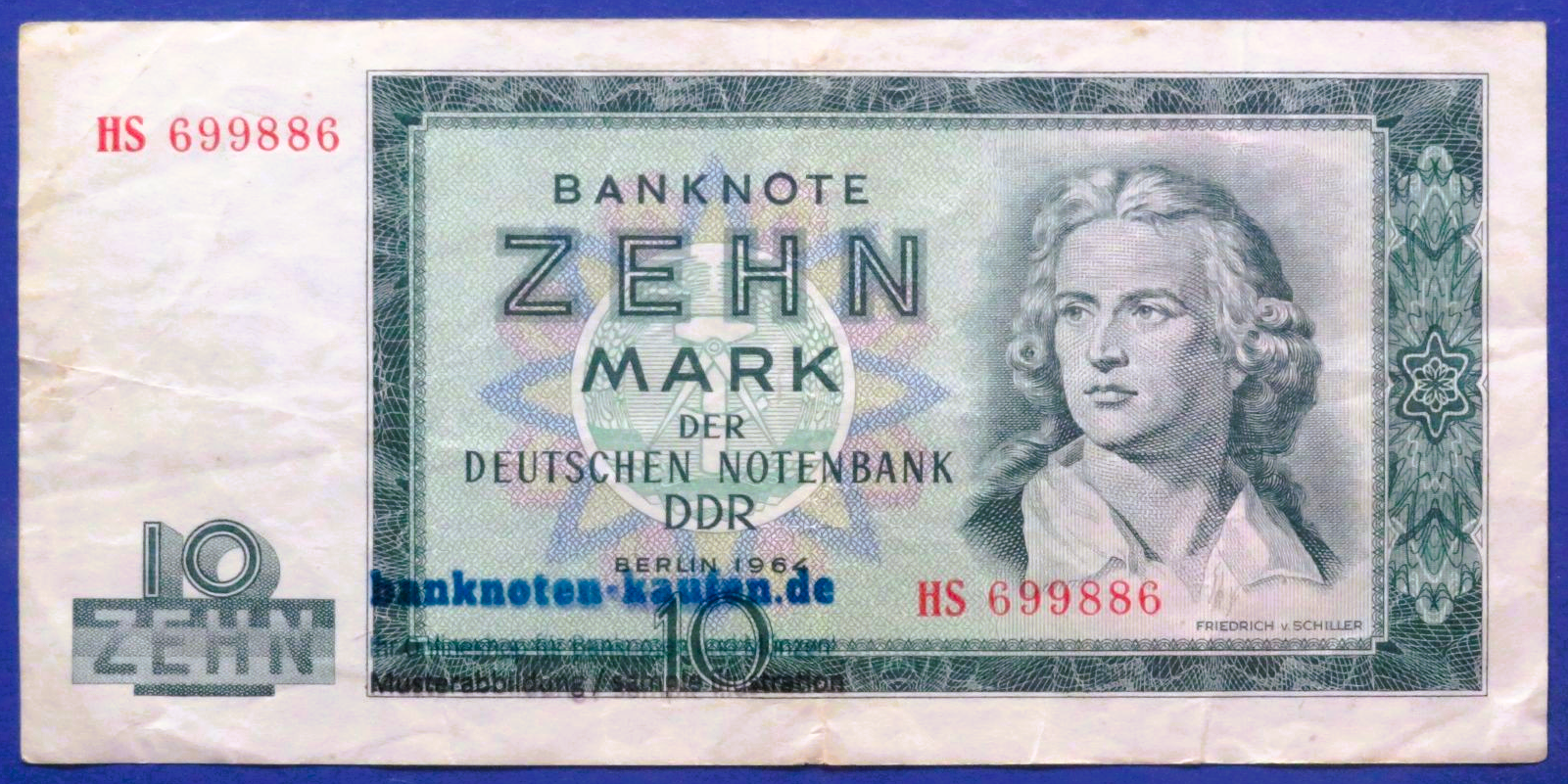 Deutsche Demokratische Republik (DDR), 10 Mark der DDR, 1964, gebraucht (USED / VF), P-23