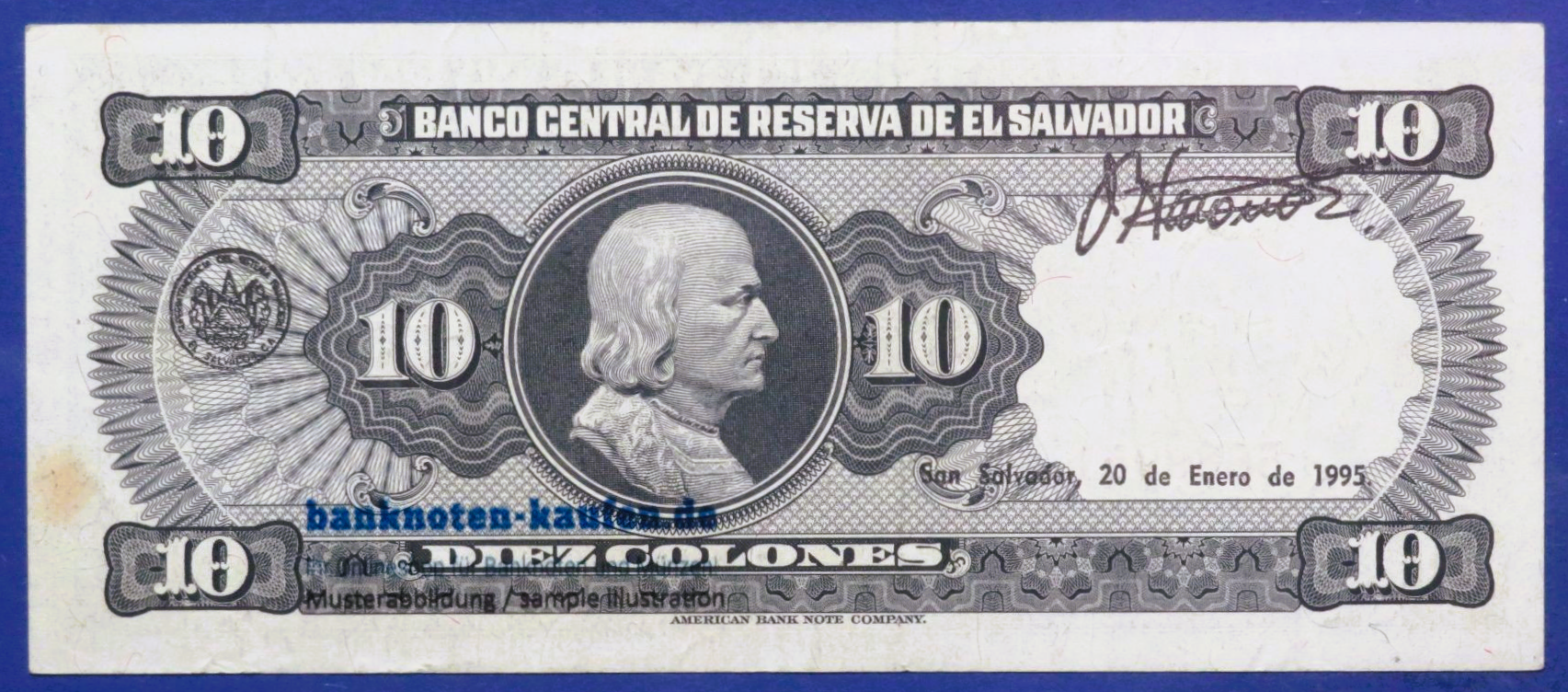 El Salvador, 10 Colones, 1988, circulated (USED / VF), P-135b