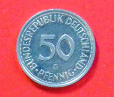 Bundesrepublik Deutschland: 50 Pfennig, 1972-2001, gebraucht (used / ss-vz), # 107.2