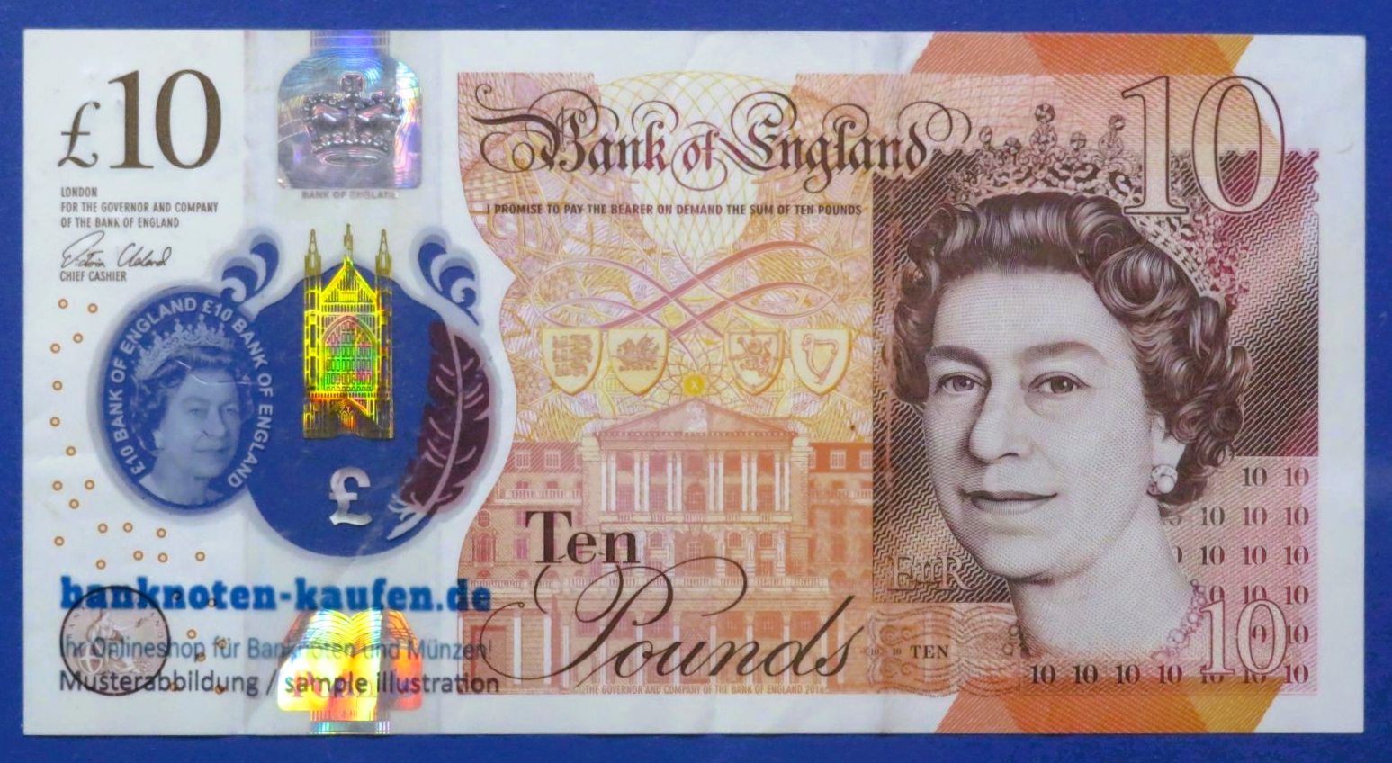 Great Britain, 10 Pounds, 2016, circulated (USED / VF-), Polymer, P-395