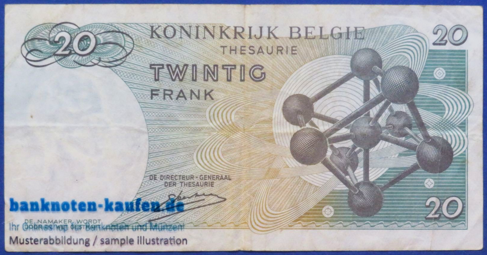 Belgien, 20 Francs, 1964, gebraucht (USED / VF), P-138