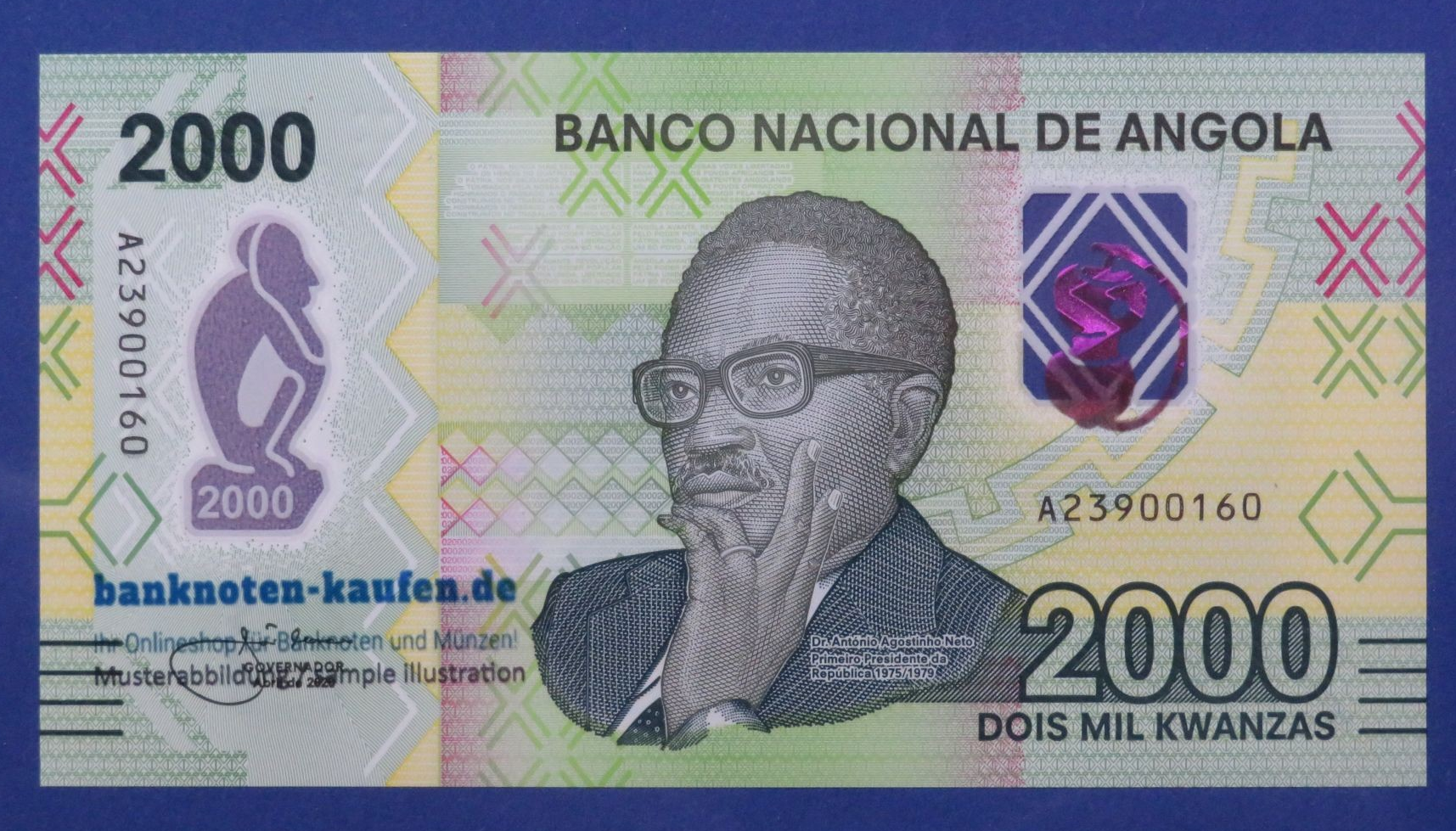Angola - 2,000 Kwanzas, 2020, uncirculated (UNC), Polymer
