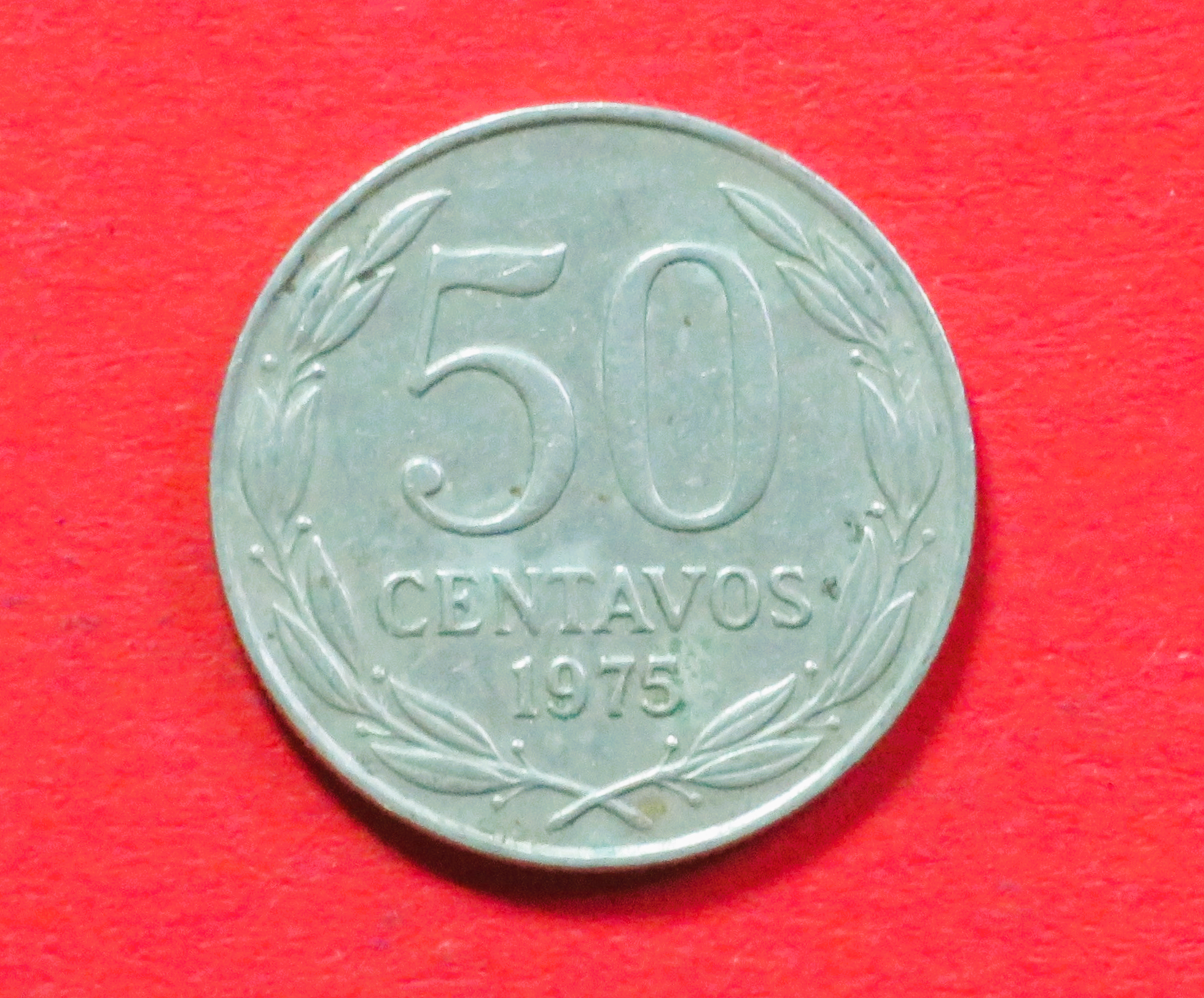 Chile: 50 Centavos, 1975-1977, gebraucht (used / ss), # 53