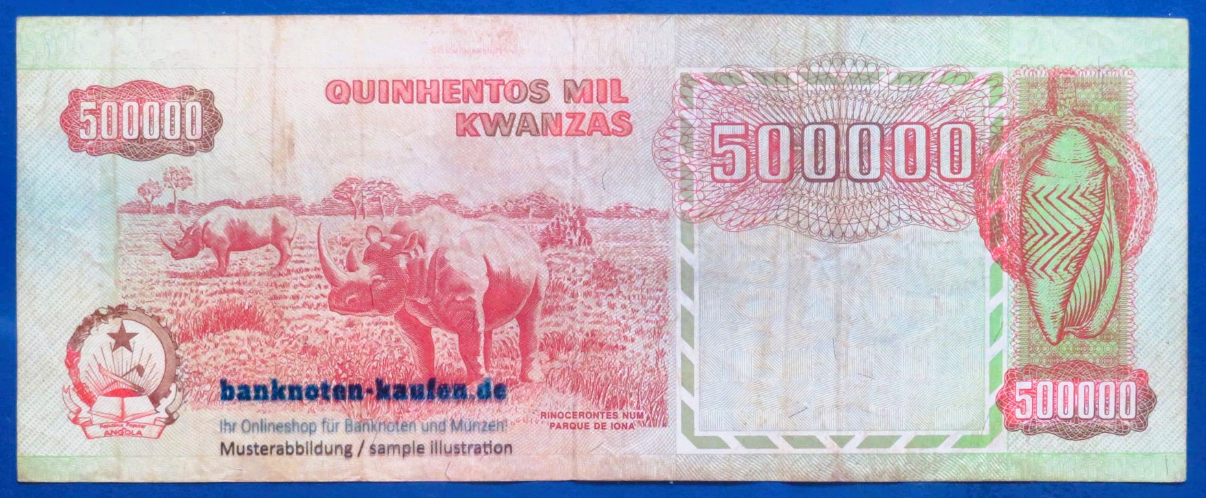 Angola, 500.000 Kwanzas, 1991, gebraucht (USED/ VF), P-134