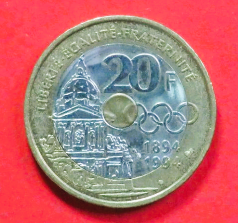 Frankreich: 20 Francs, 1994, gebraucht (used / ss+), Gedenkausgabe, # 340