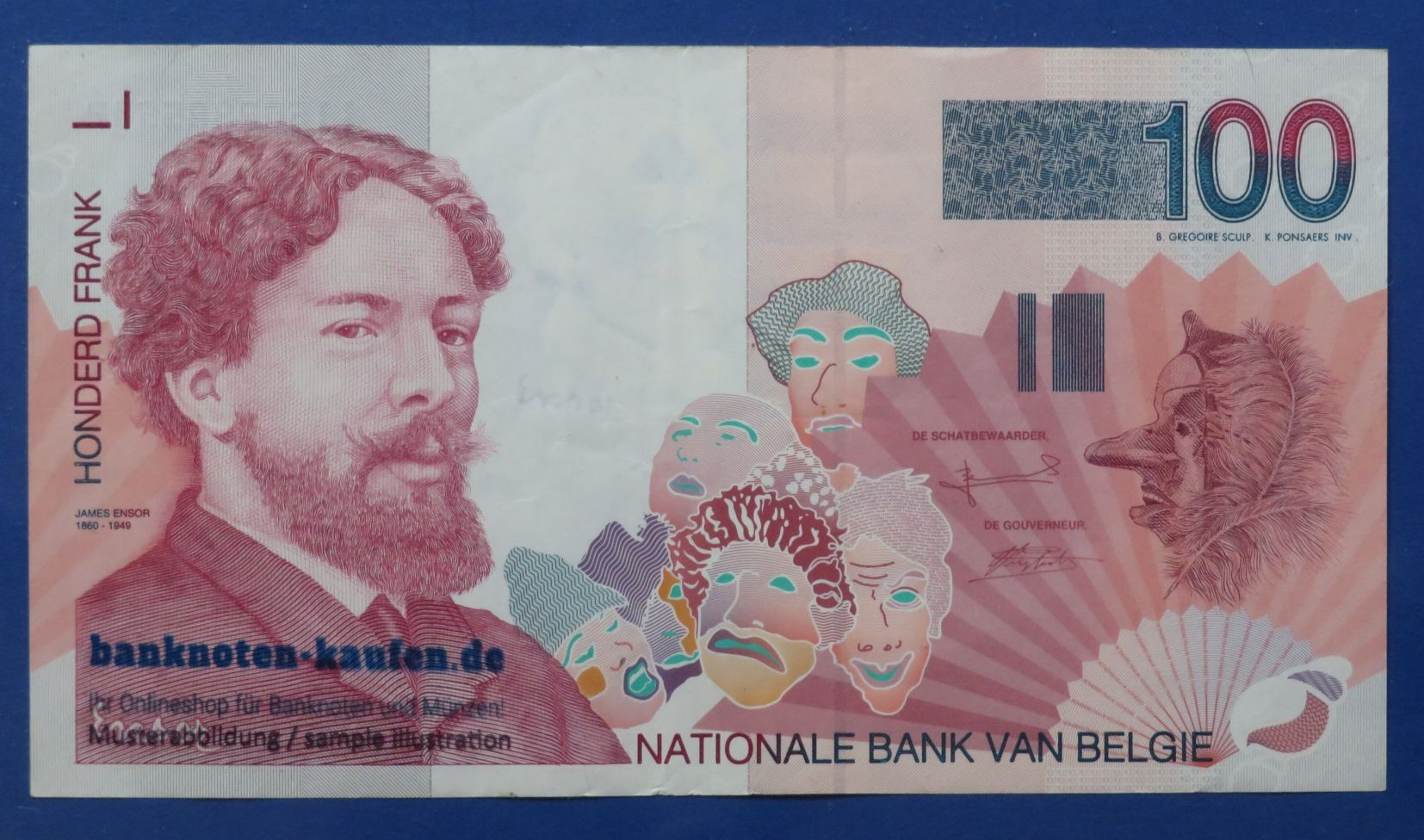 Belgium, 100 Francs, 1995-2001ND, circulated (USED / VF+), P-147