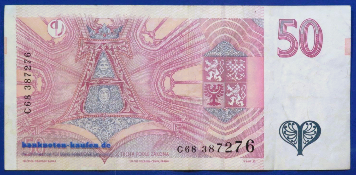Tschechische Republik, 50 Korun, 1997,  gebraucht (USED / VF), P-17c