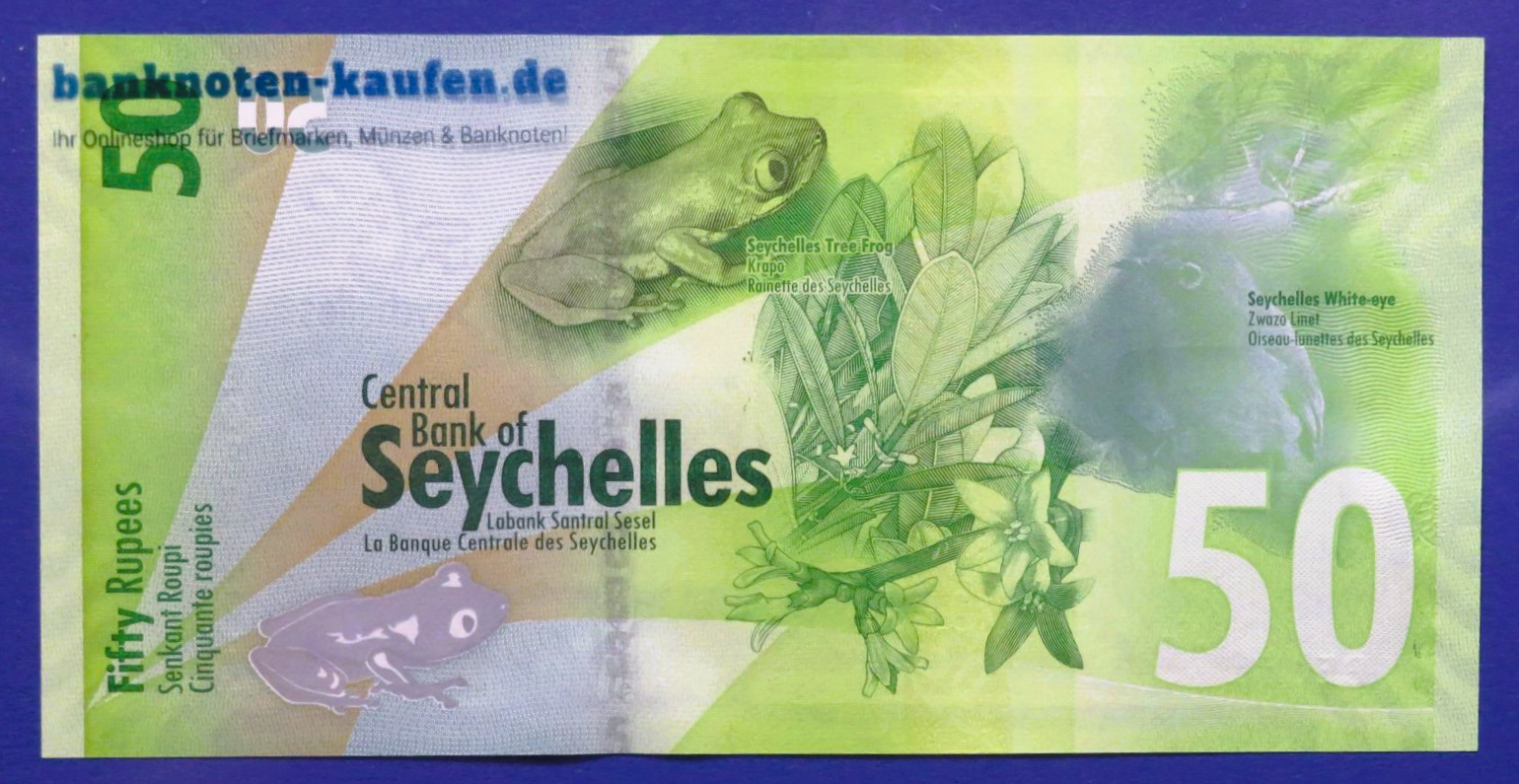 Seychellen, 50 Rupien, 2016, kassenfrisch (UNC), P-49