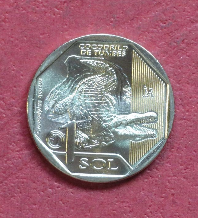 Peru, commemorative coin, 1 Sol, 2017, uncirculated (UNC), "alligator"
