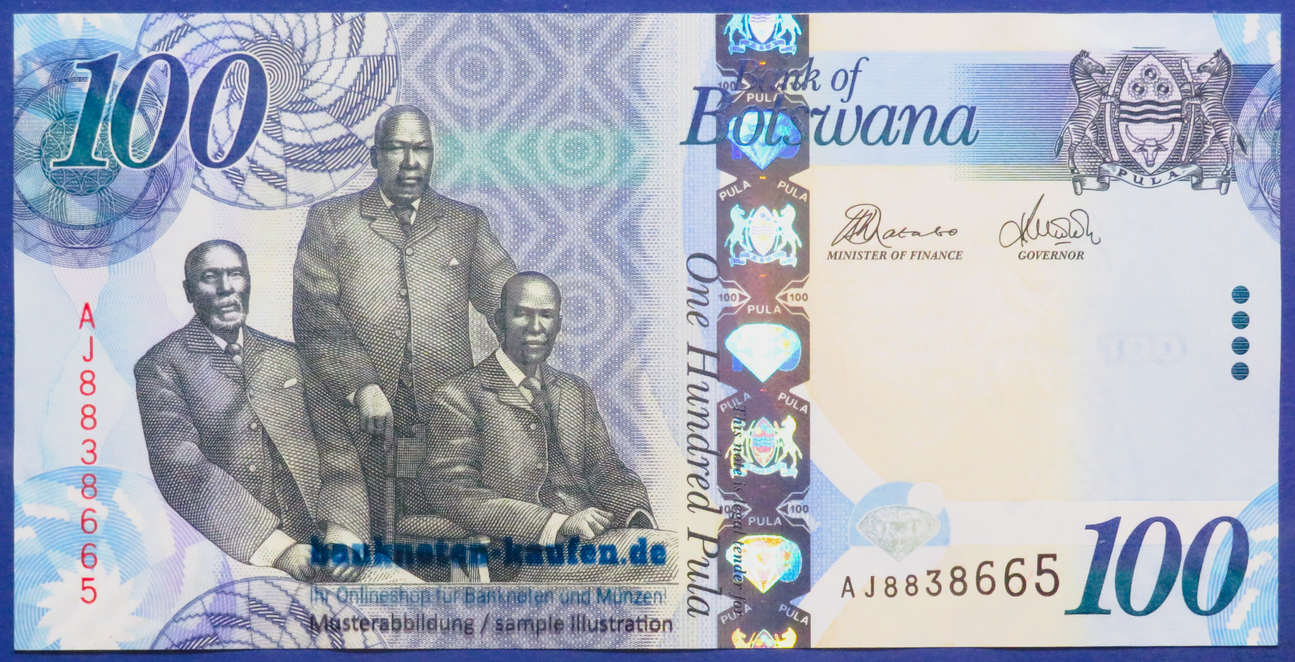 Botswana, 100 Pula, 2016, kassenfrisch (UNC), P-33