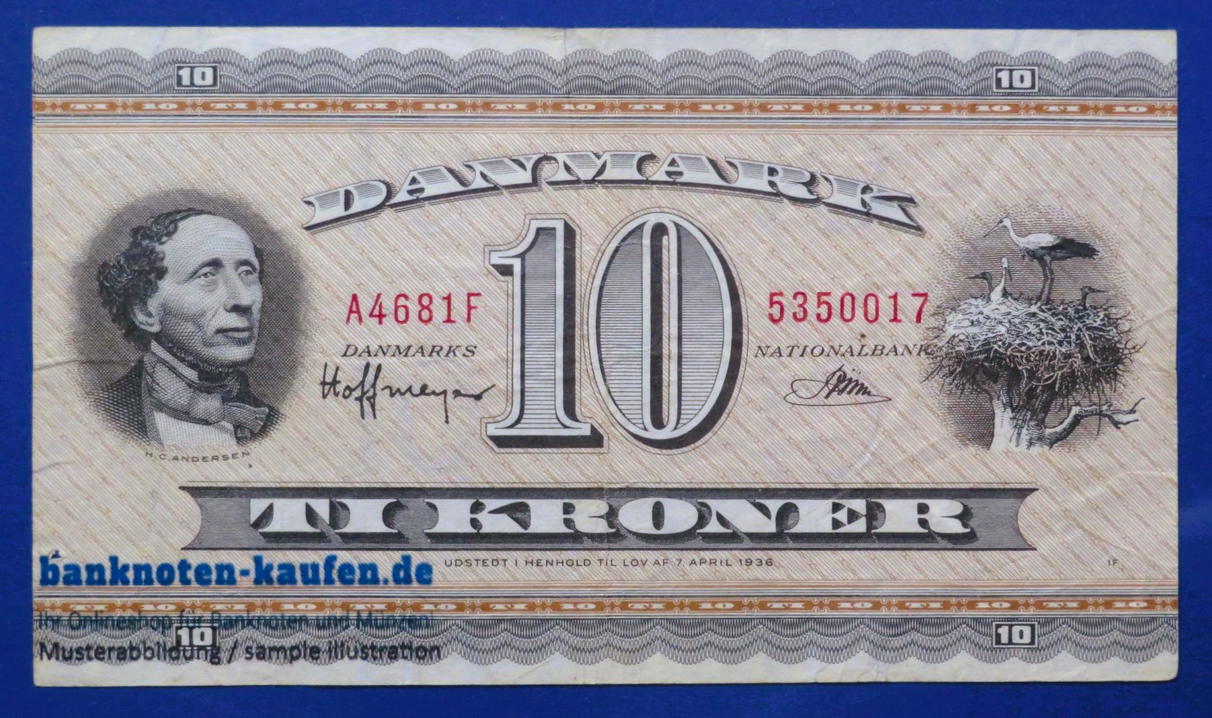 Denmark, 10 Kroner, 1968, circulated (USED / VF), P-44