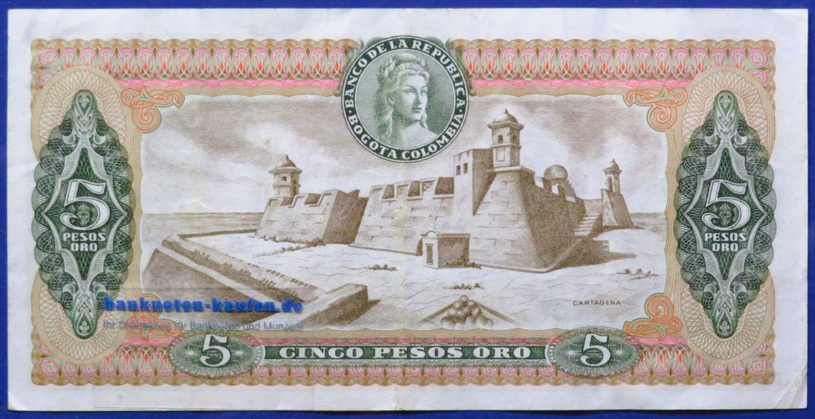 Kolumbien, 5 Pesos oro, 1978, gebraucht (USED / VF), P-406f