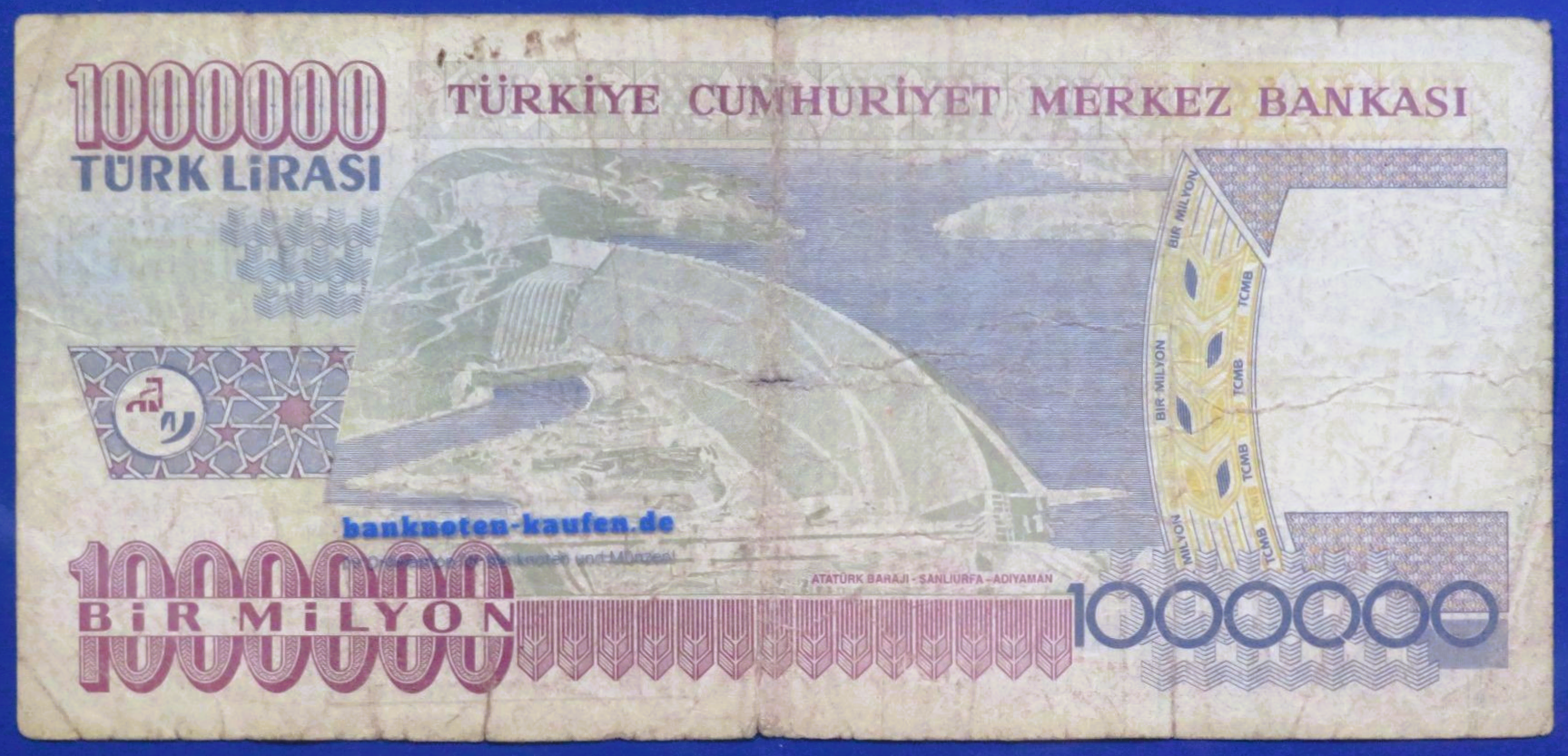 Turkey - 1,000,000 Lira, 2002ND, circulated (USED / VG), P-213