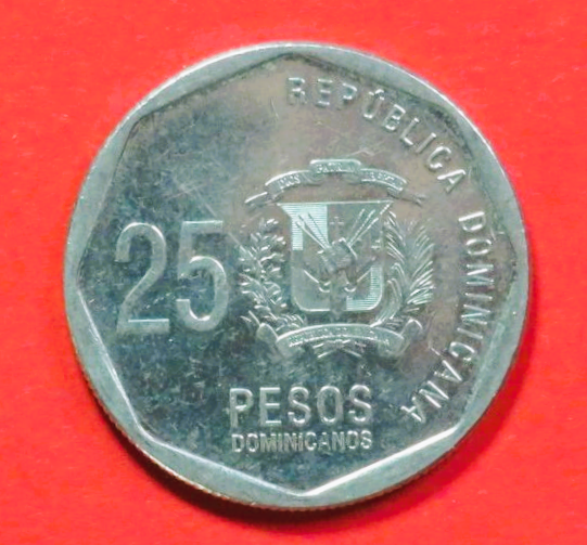 Dominikanische Republik: 25 Pesos dominicanos, 2020+, gebraucht (used / ss-vz)