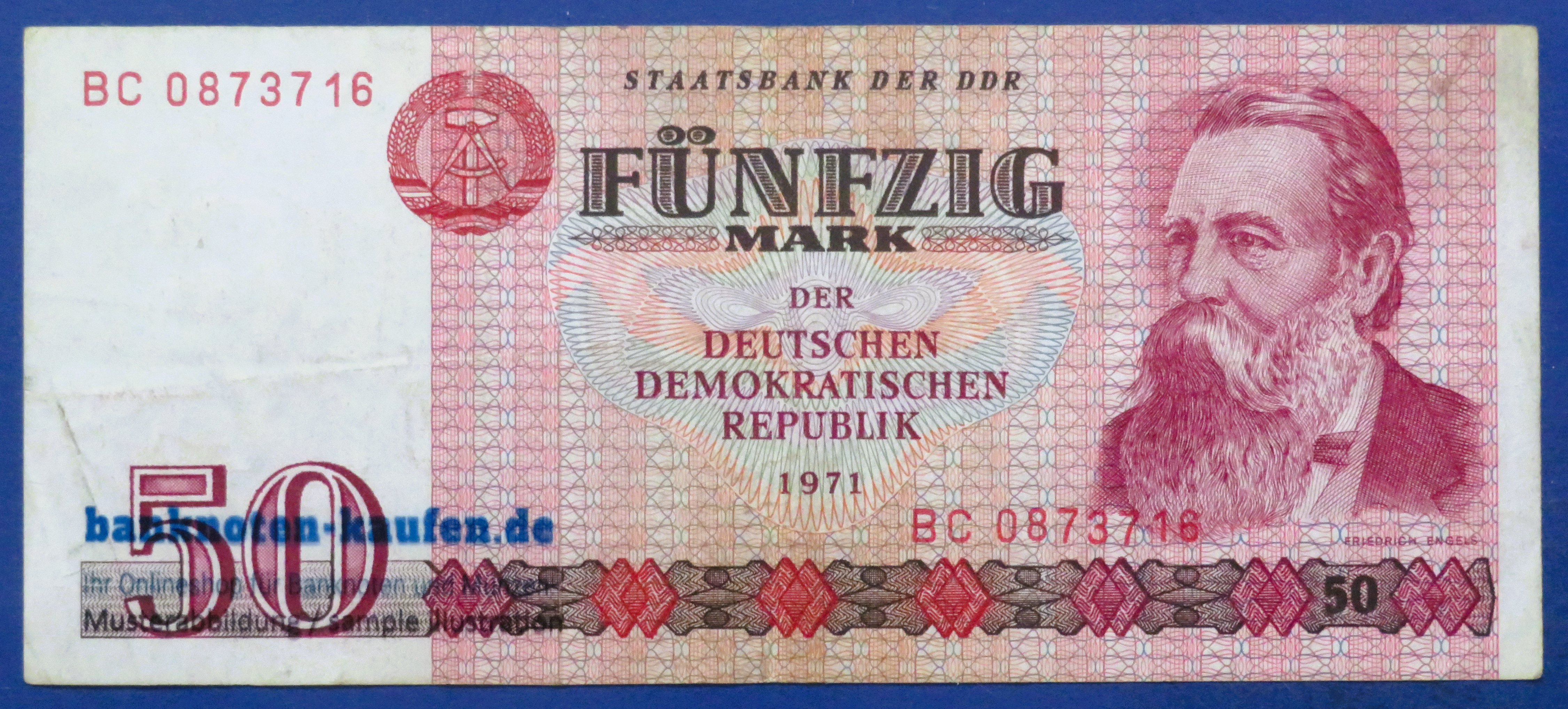 Germany-Democratic Republic (GDR), 50 Mark, 1971, circulated (USED / VF), P-30a