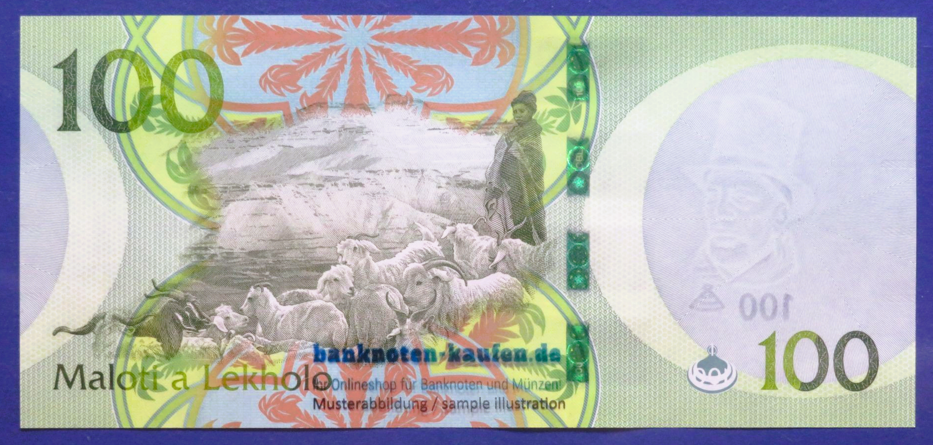 Lesotho, 100 Maloti, 2024, kassenfrisch (UNC), P-neu