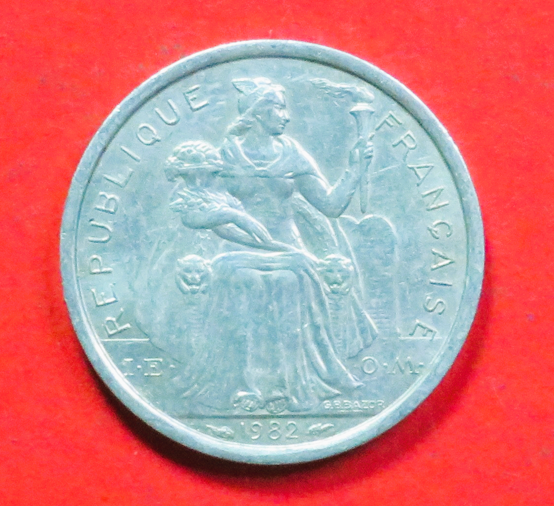 french Polynesia: 1 Franc, 1975+, circulated (used / vf), # 12