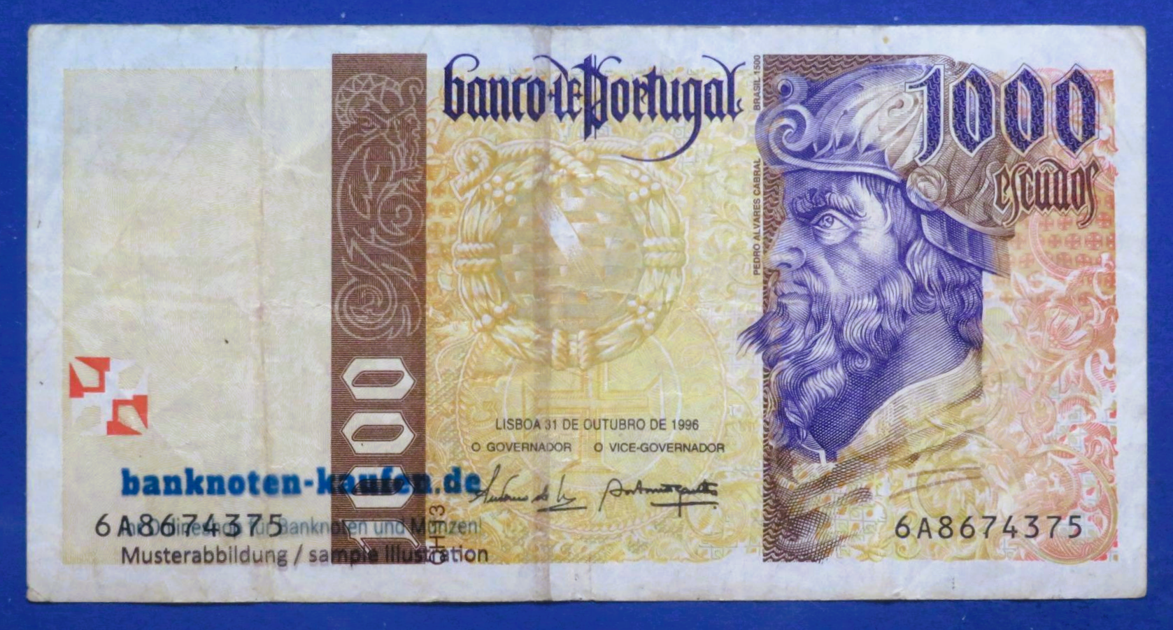Portugal, 1.000 Escudos, 1996, gebraucht (USED / VF-), P-188b