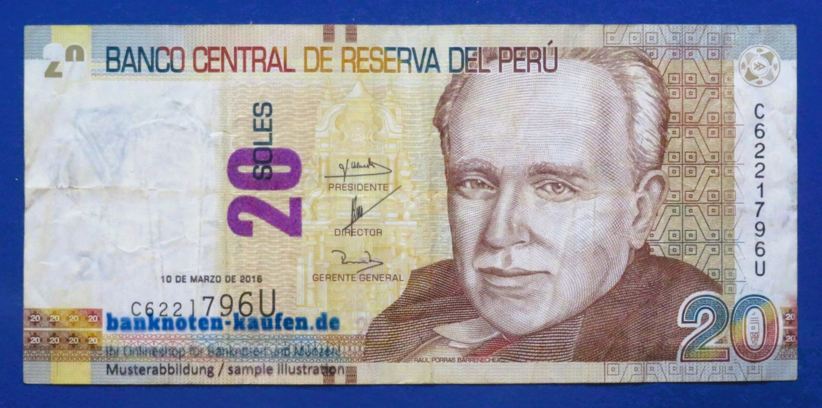Peru, 20 Soles, 2016, circulated (USED / VF), P-193