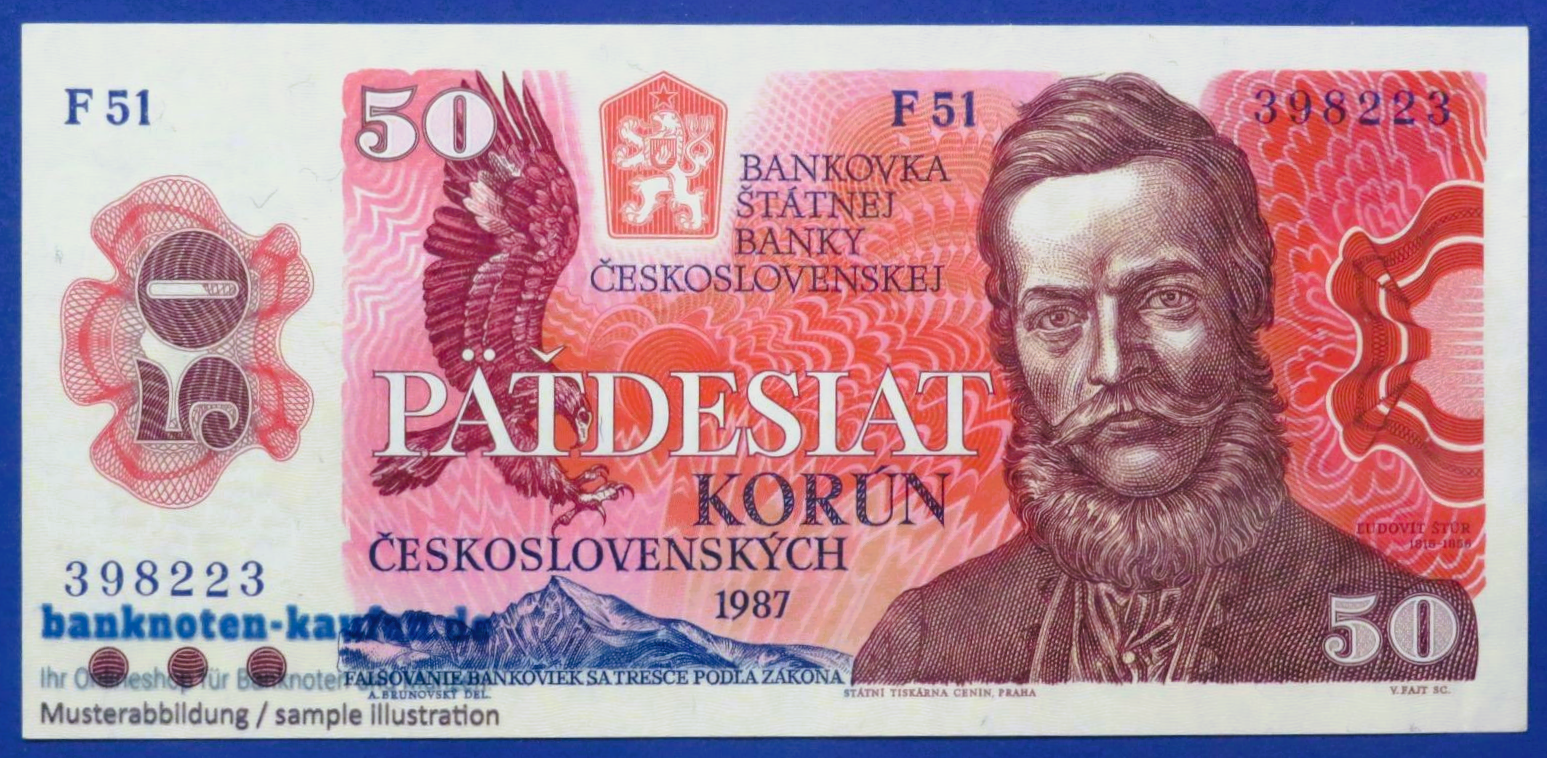 Czechoslovakia, 50 Korun, 1987,  circulated (USED / XF), P-96a