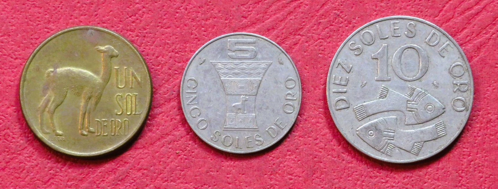 Peru - Set 4: set of 3 coins, 1-10 Soles, 1966-1975, circulated (USED / vf)
