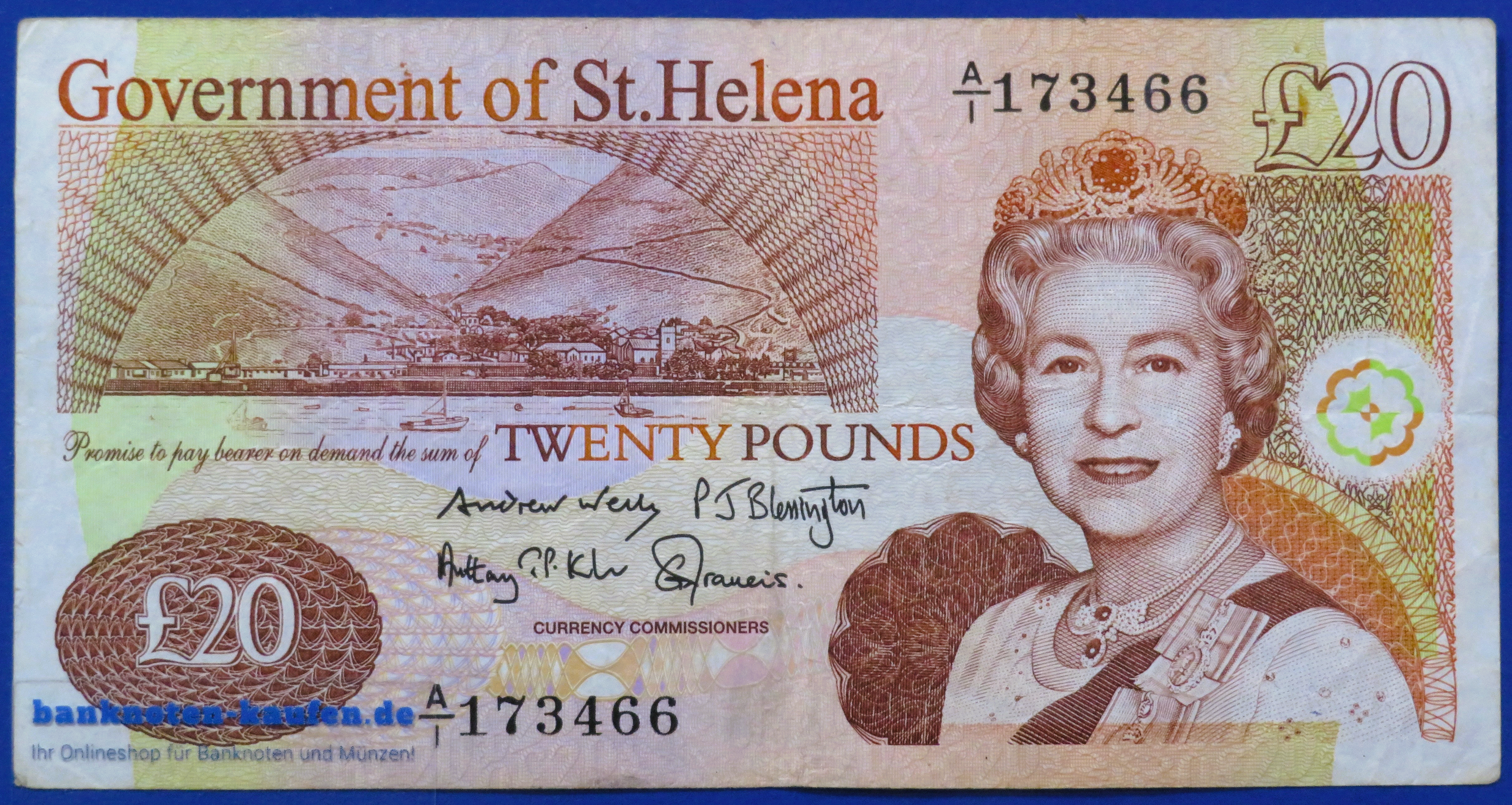 St. Helena, 20 Pounds, 2012, circulated (USED / VF-), P-13b