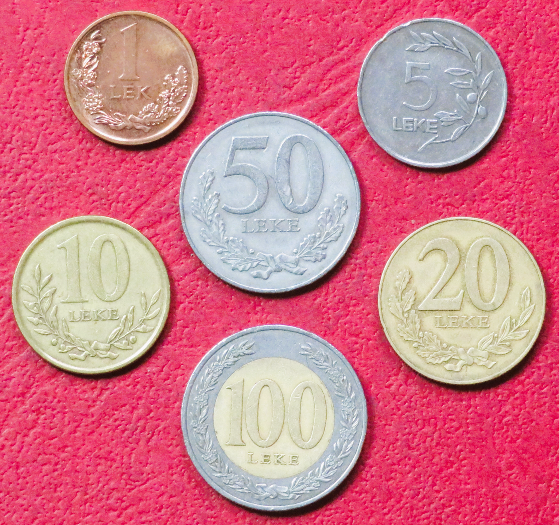 Albanien - Set 1: 1/5/10/20/50/100 Leke, gebraucht (USED / ss)