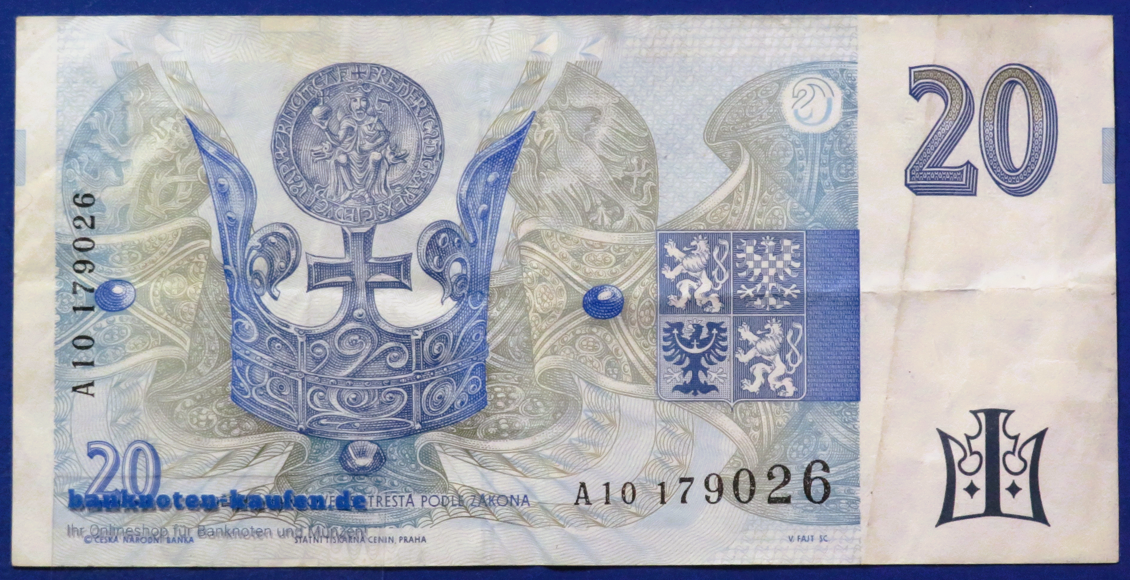Tschechische Republik, 20 Korun, 1994,  gebraucht (USED / VF), P-10a