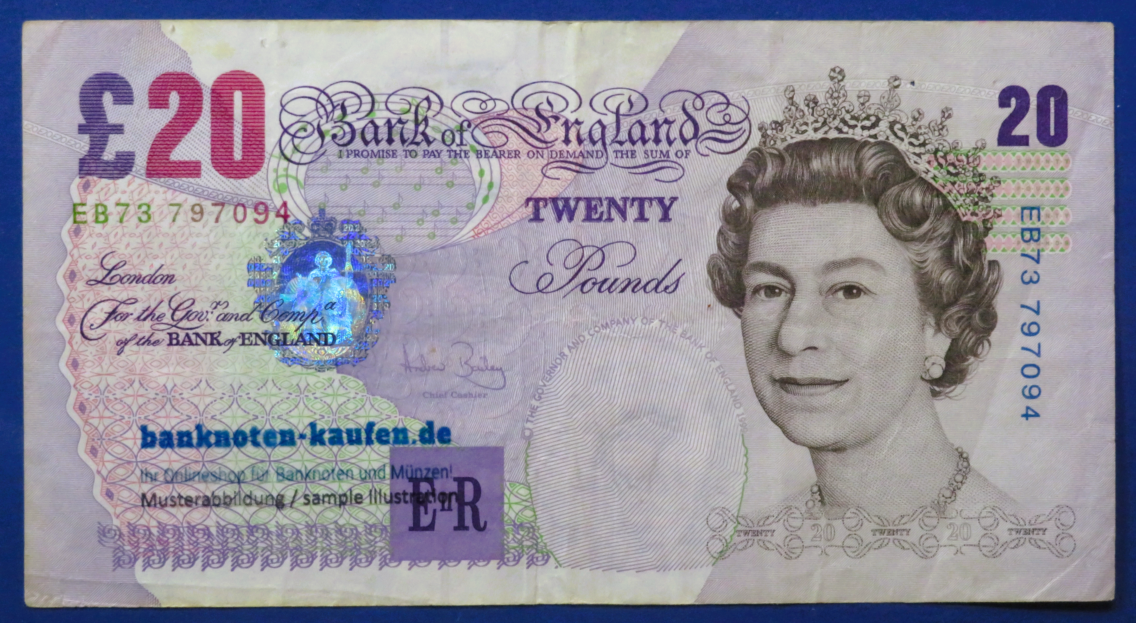 Great Britain, 20 Pounds, 1999, circulated (USED/ VF), P-390b