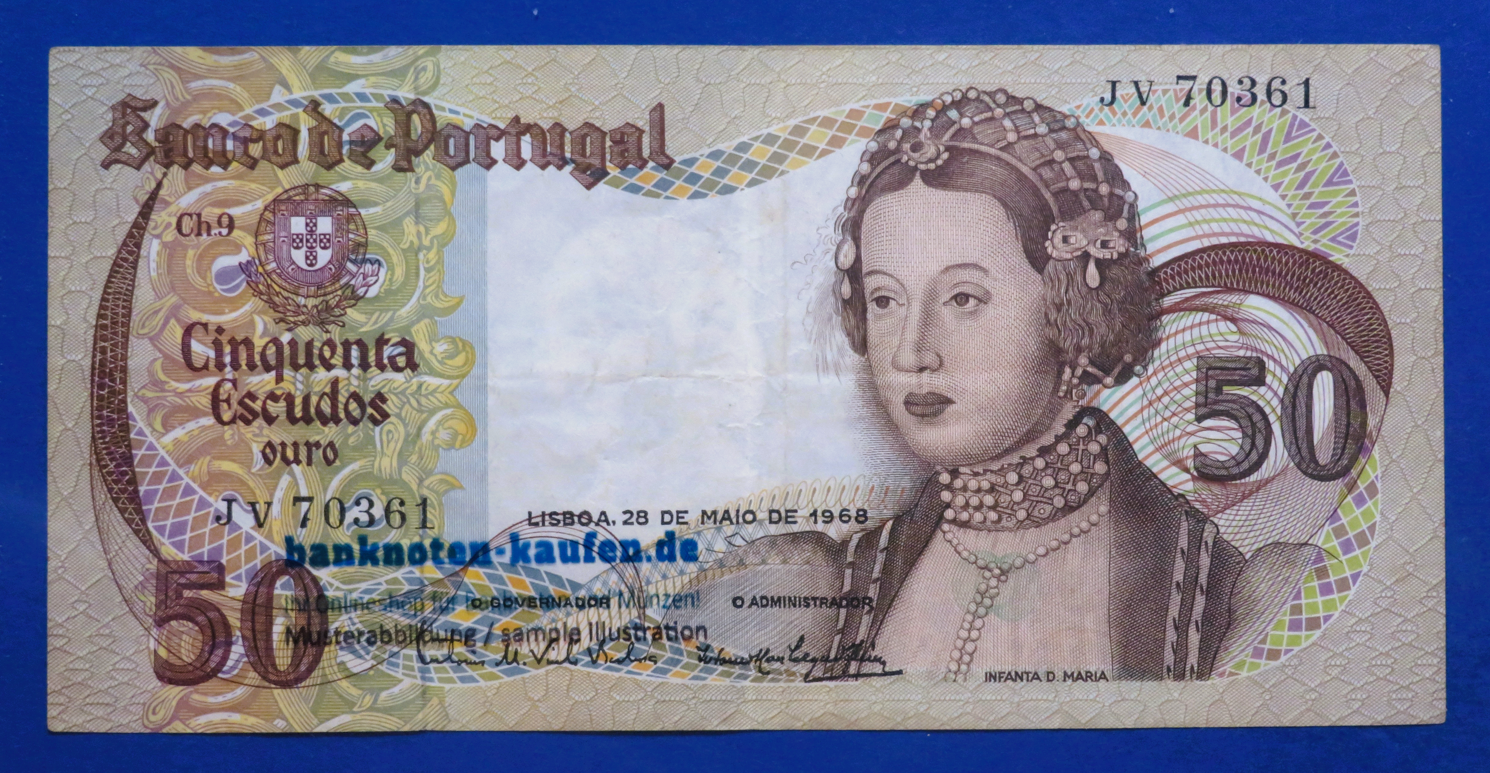 Portugal, 50 Escudos, 1968, gebraucht (USED / VF), P-174a