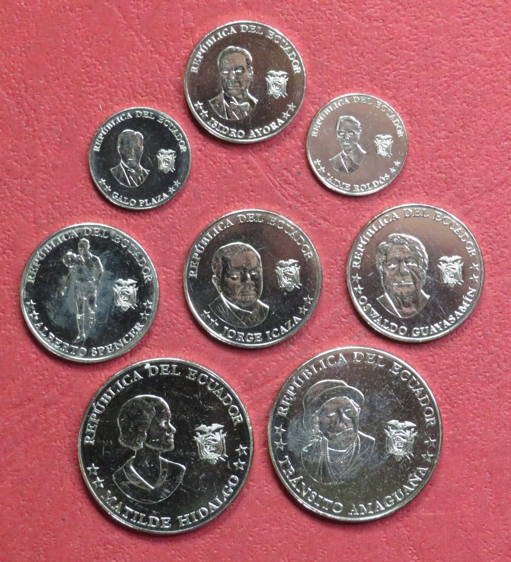Ecuador, Set of 8 coins, 5-50 Centavos, 2023, uncirculated (UNC)    