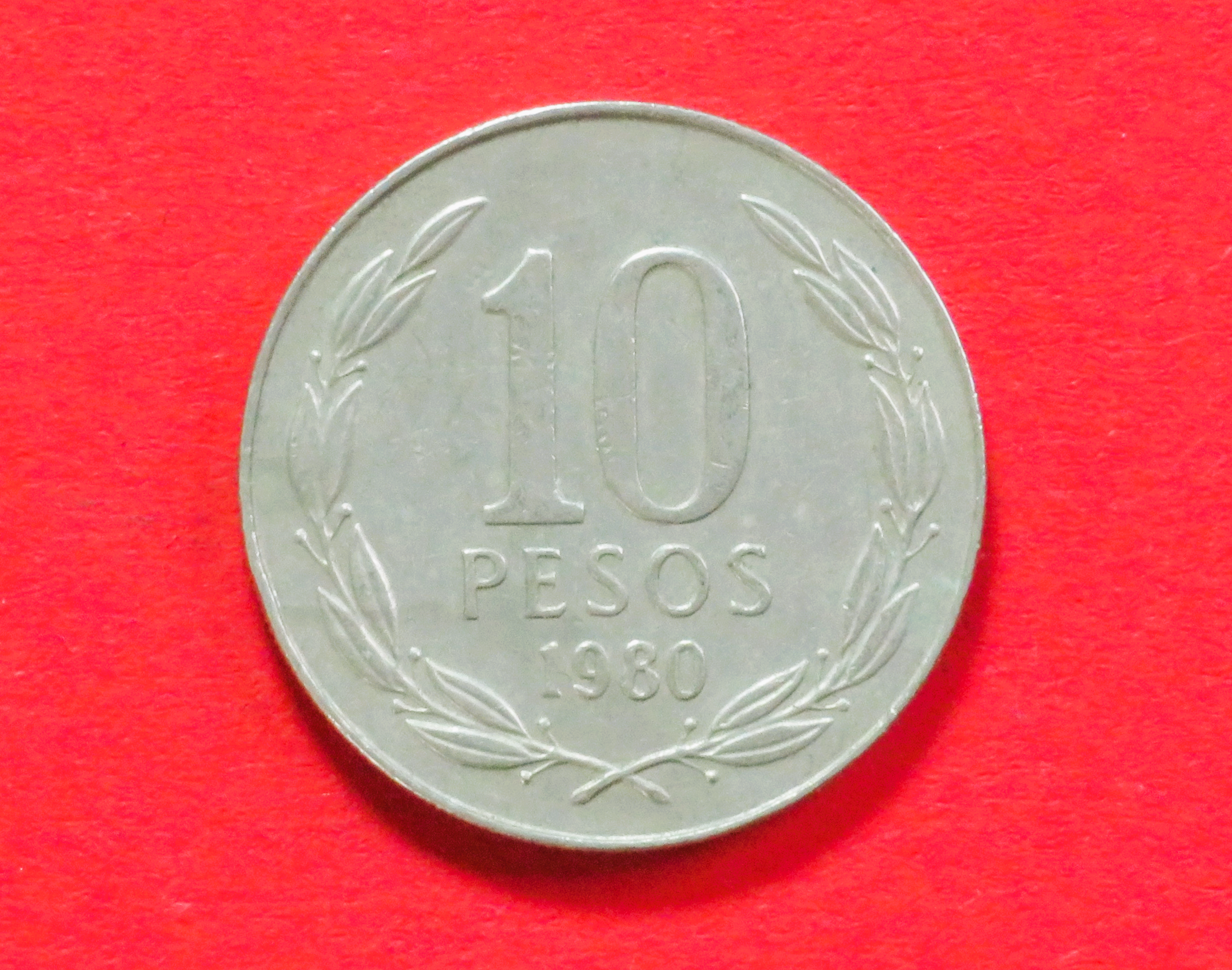 Chile: 10 Pesos, 1976-1980, gebraucht (used / ss), # 59
