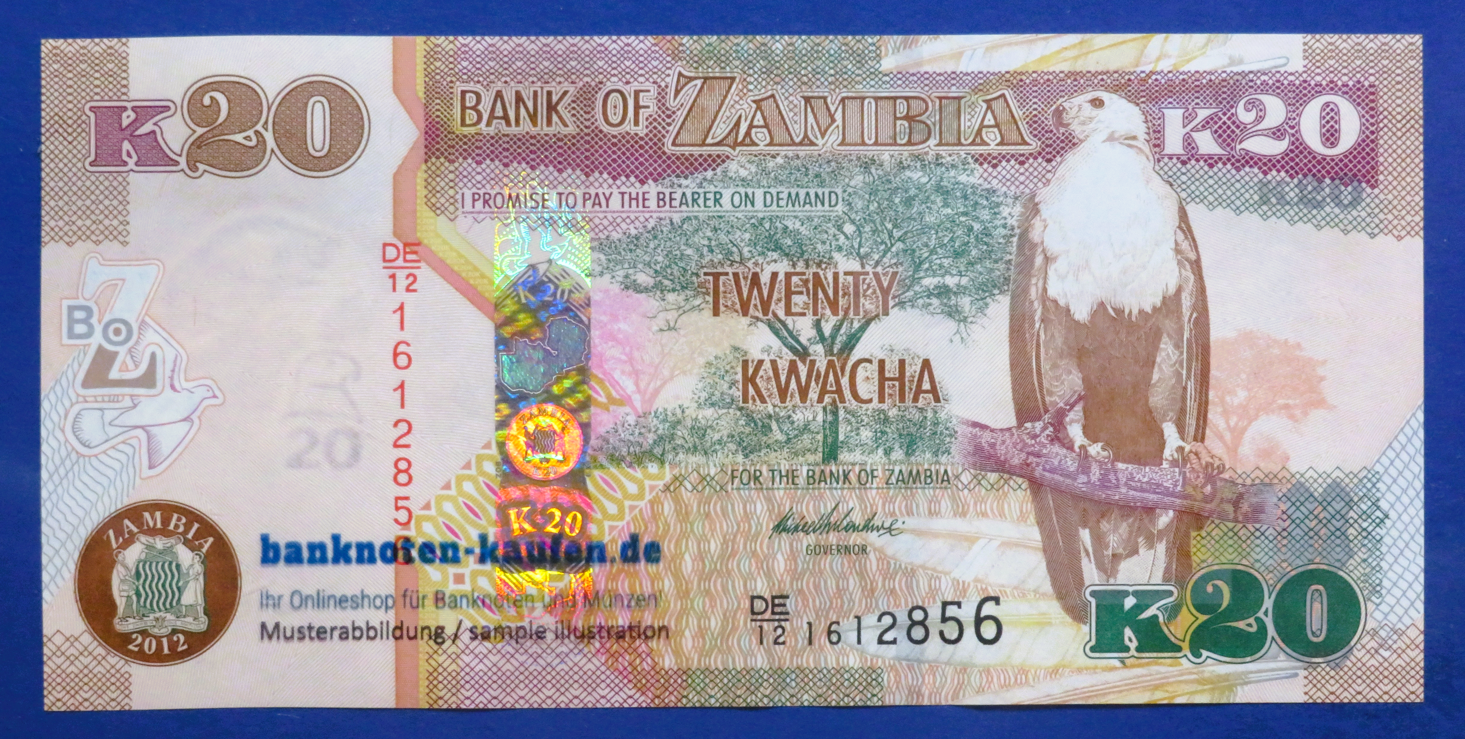 Zambia, 20 Kwacha, 2012, about uncirculated (AU), P-52