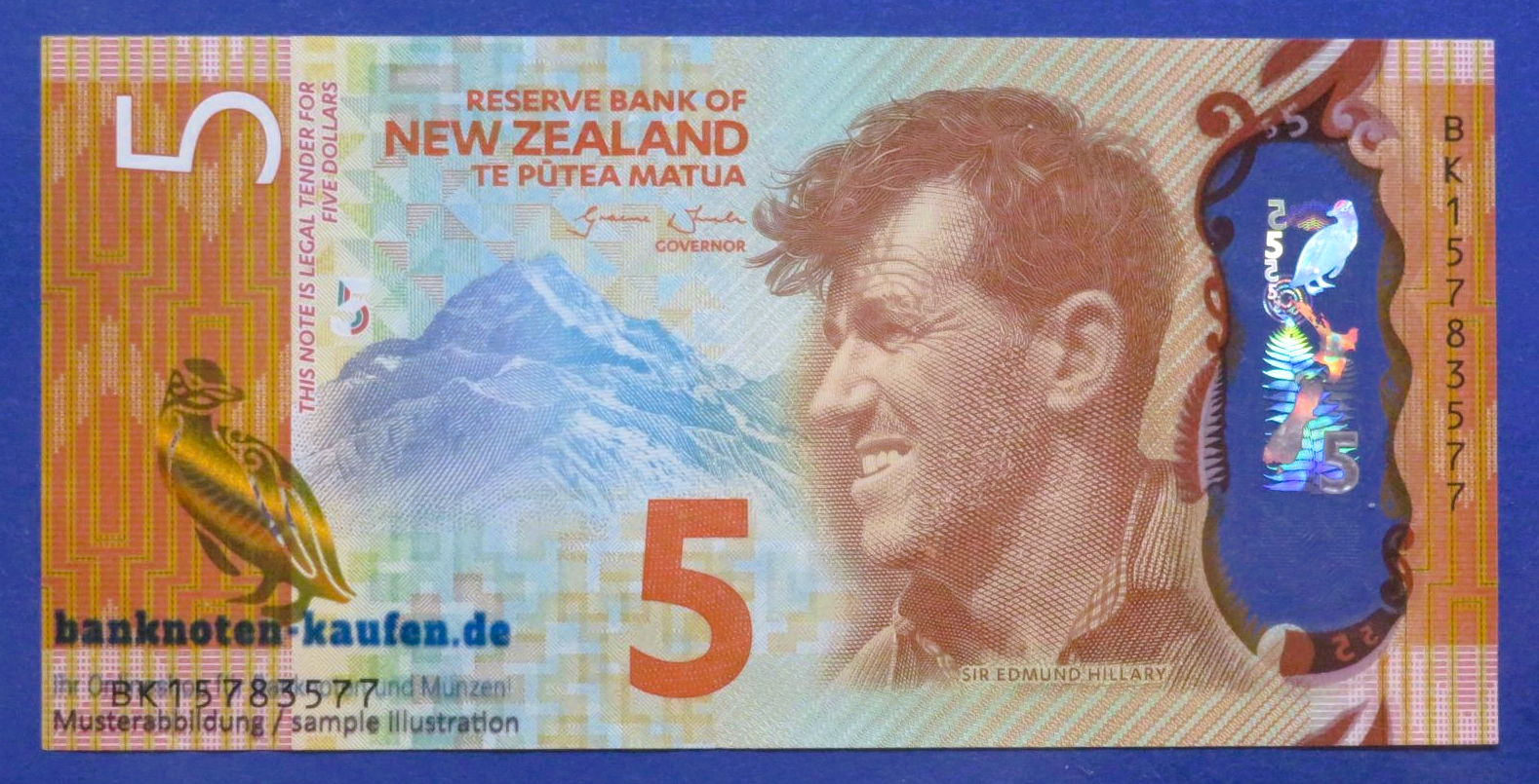 Neuseeland, 5 Dollars, 2015, gebraucht (USED / VF), Polymer, P-191