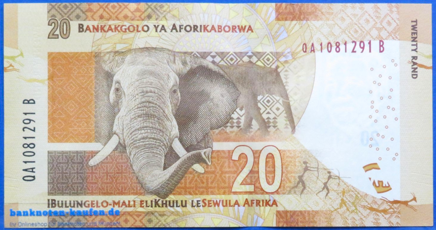 Südafrika, 20 Rand, ND (2013-16), gebraucht (USED / XF), P-139b