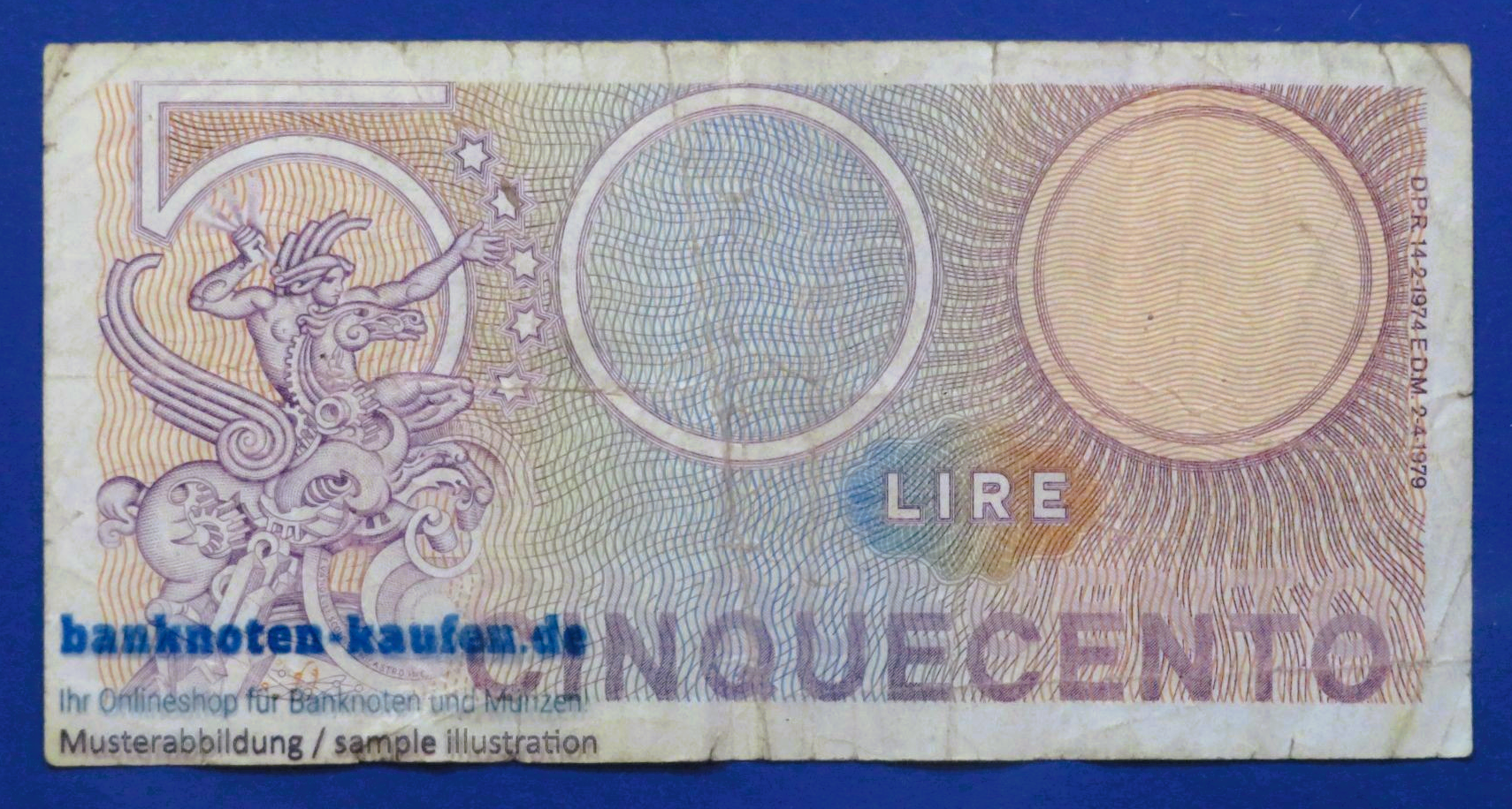 Italy, 500 Lire, 1974, circulated (USED / F), P-94