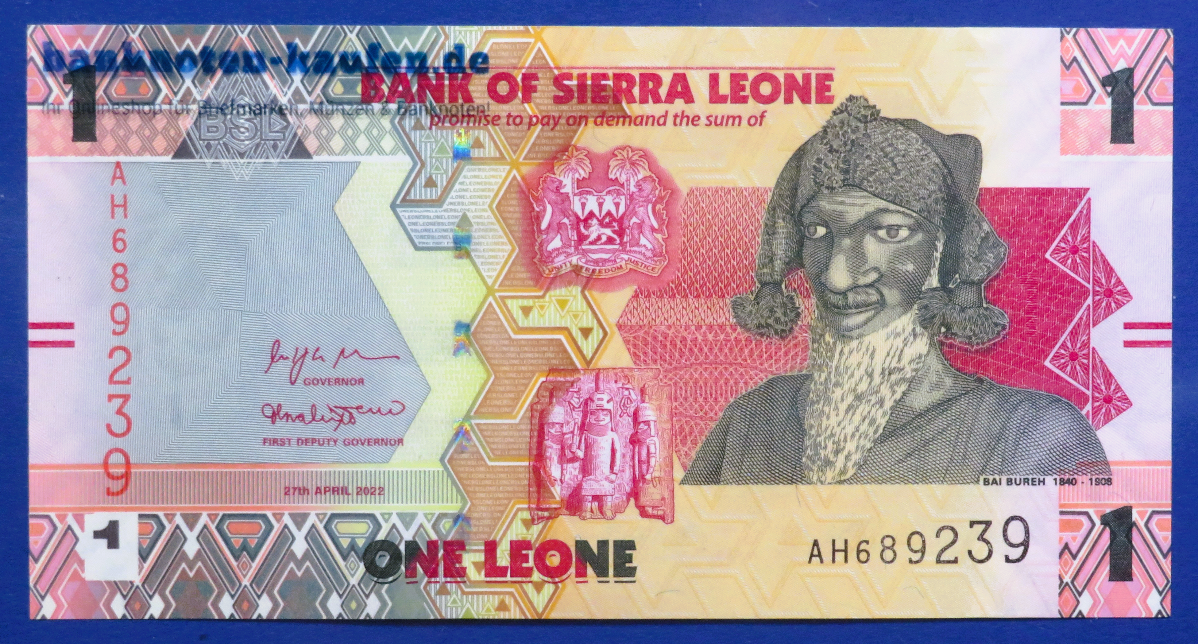 Sierra Leone, 1 Leone, 2022, uncirculated (UNC), P-34a