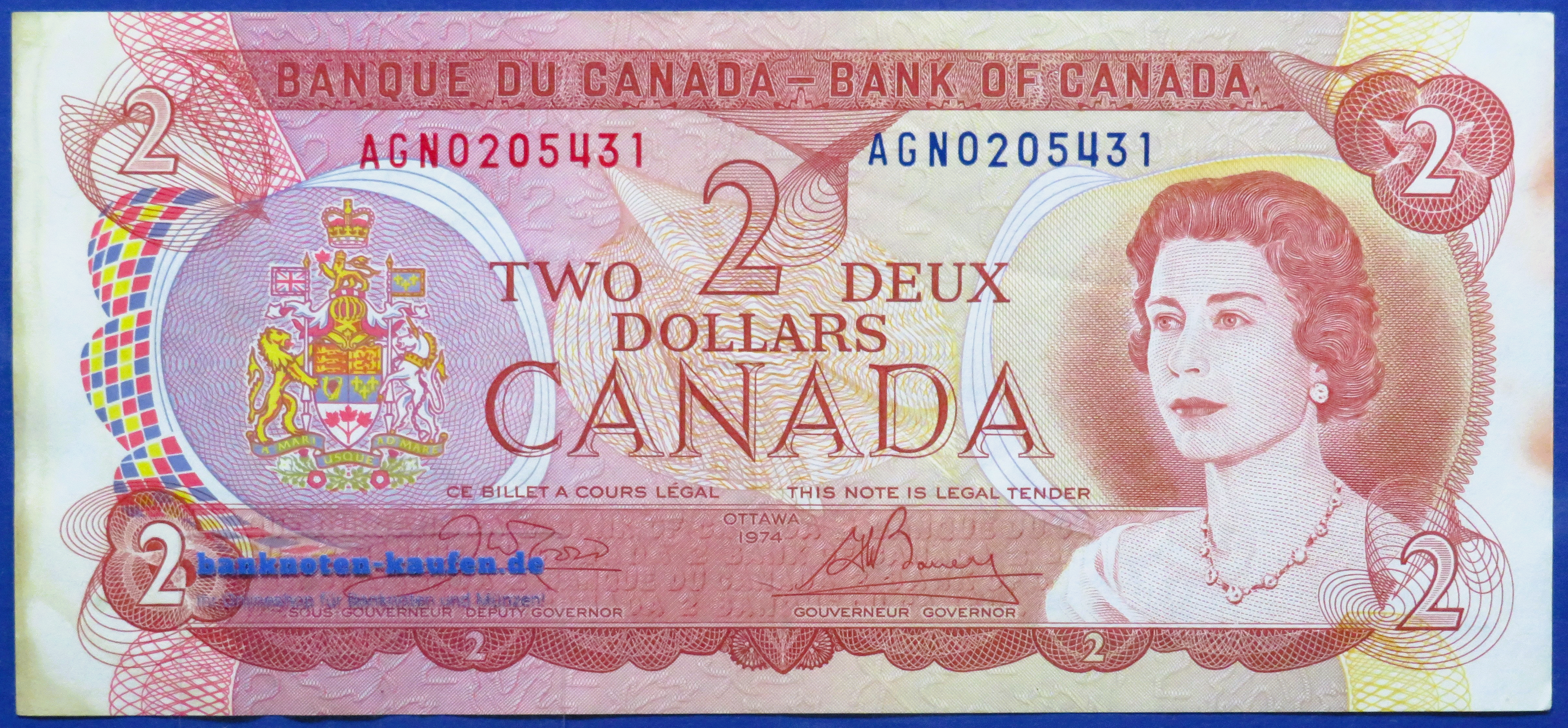 Canada, 2 Dollars, 1974, circulated (USED / VF), P-86a