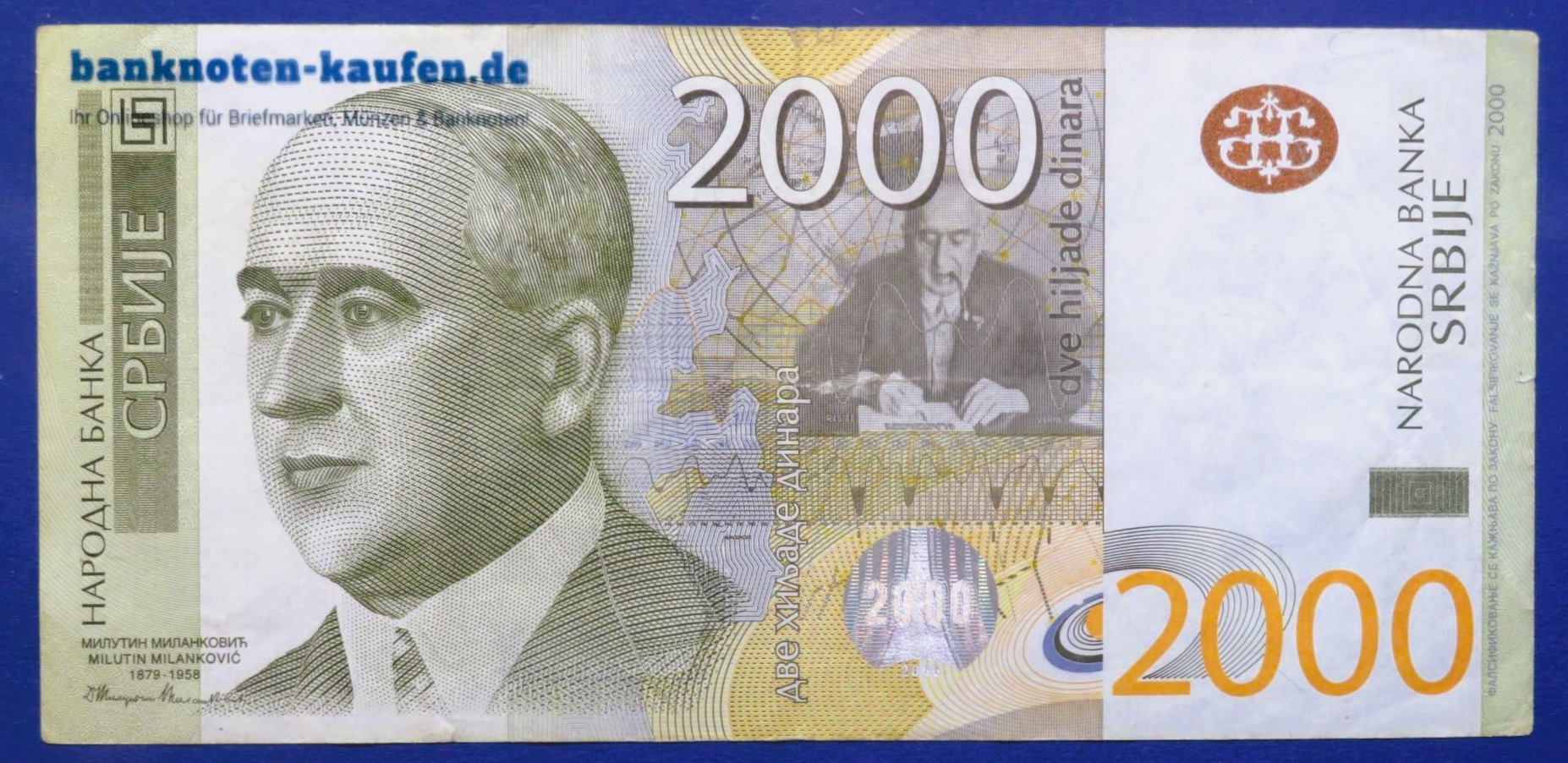 Serbia, 2.000 Dinara, 2012, circulated (USED / F+), P-61b