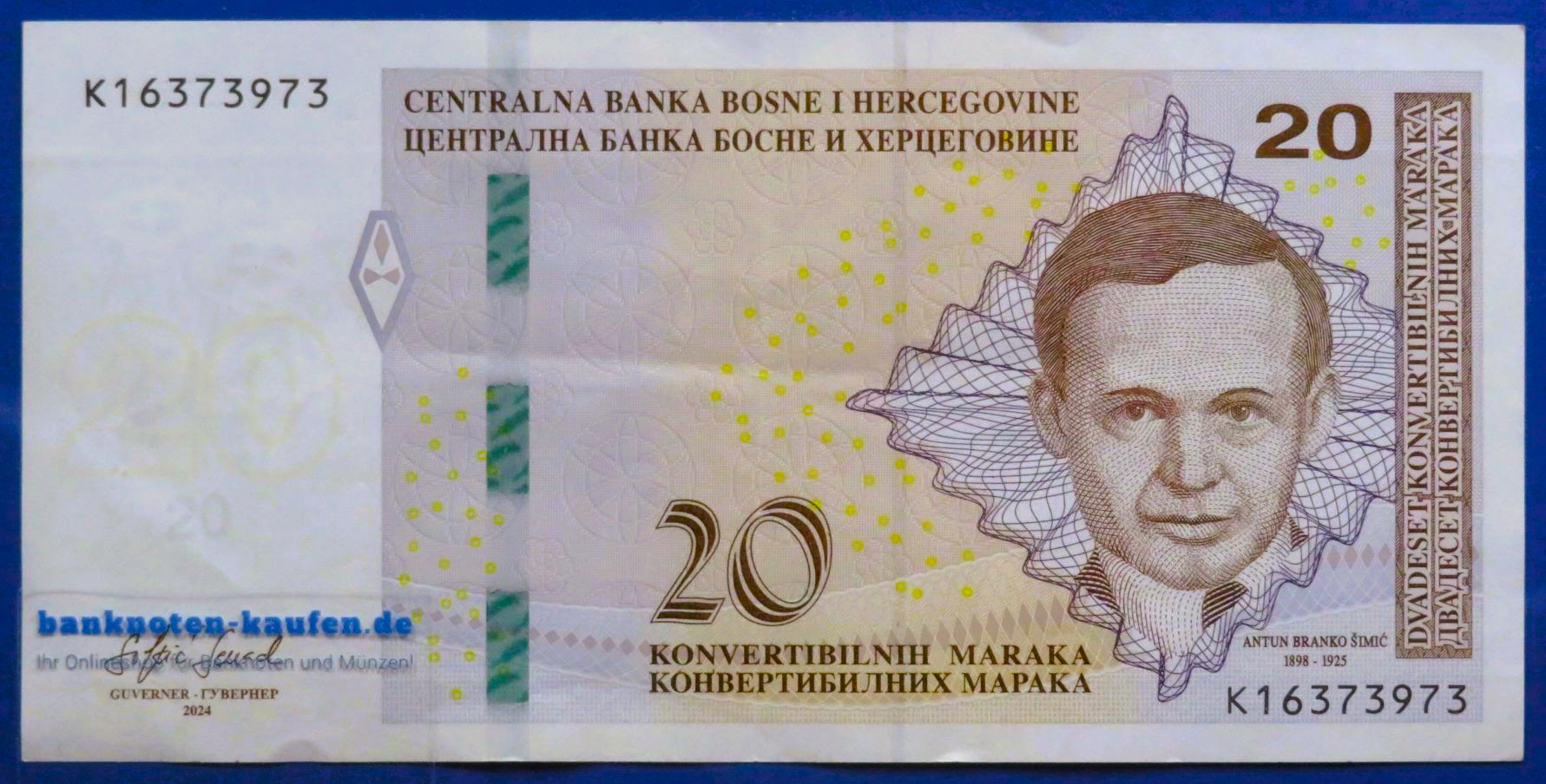 Bosnien und Herzegowina, 20 Maraka, 2024,  gebraucht (USED / VF+), P-82