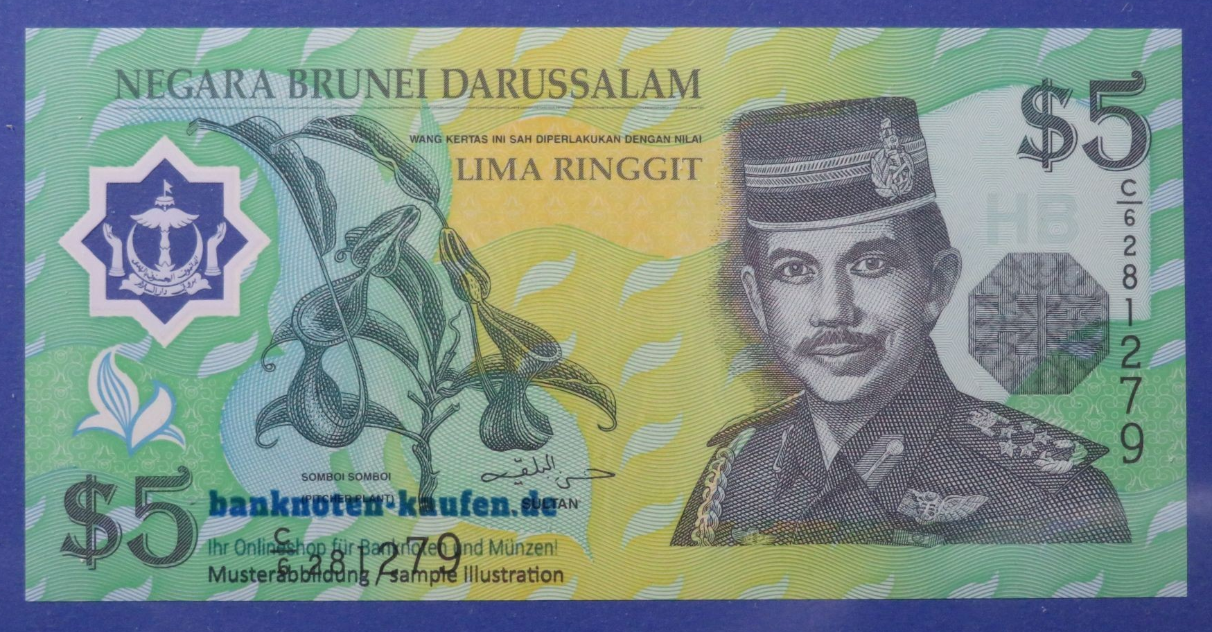Brunei, 5 Ringgit, 2002, uncirculated (UNC), Polymer, P-23b