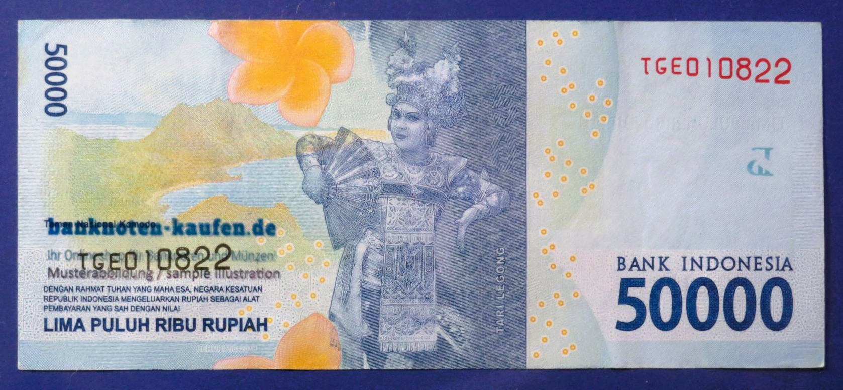 Indonesien, 50.000 Rupiah, 2016, gebraucht (USED / VF+), P-159