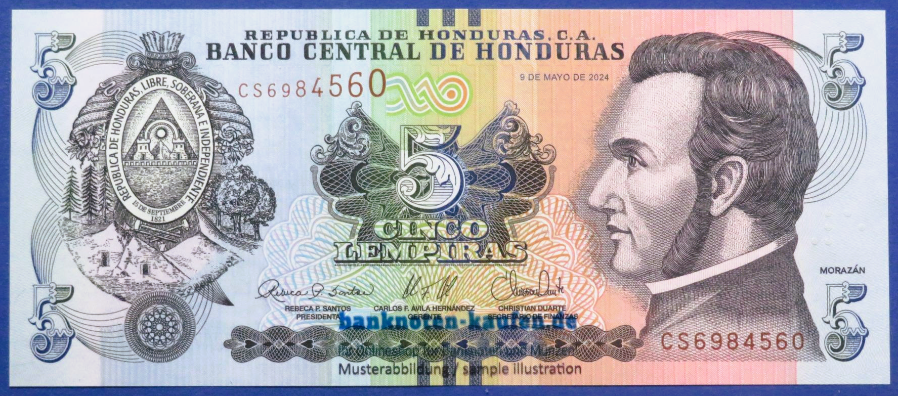 Honduras, 5 Lempiras, 2024, uncirculated (UNC), P-98f