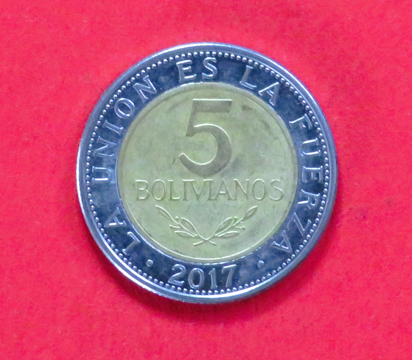 Bolivien, 5 Bolivianos, 2017+, gebraucht (used / ss)