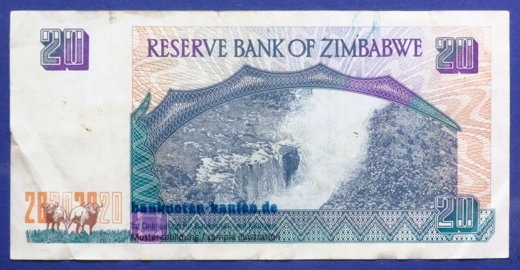 Simbabwe, 20 Dollars, 1997, gebraucht (USED / VF), P-7a