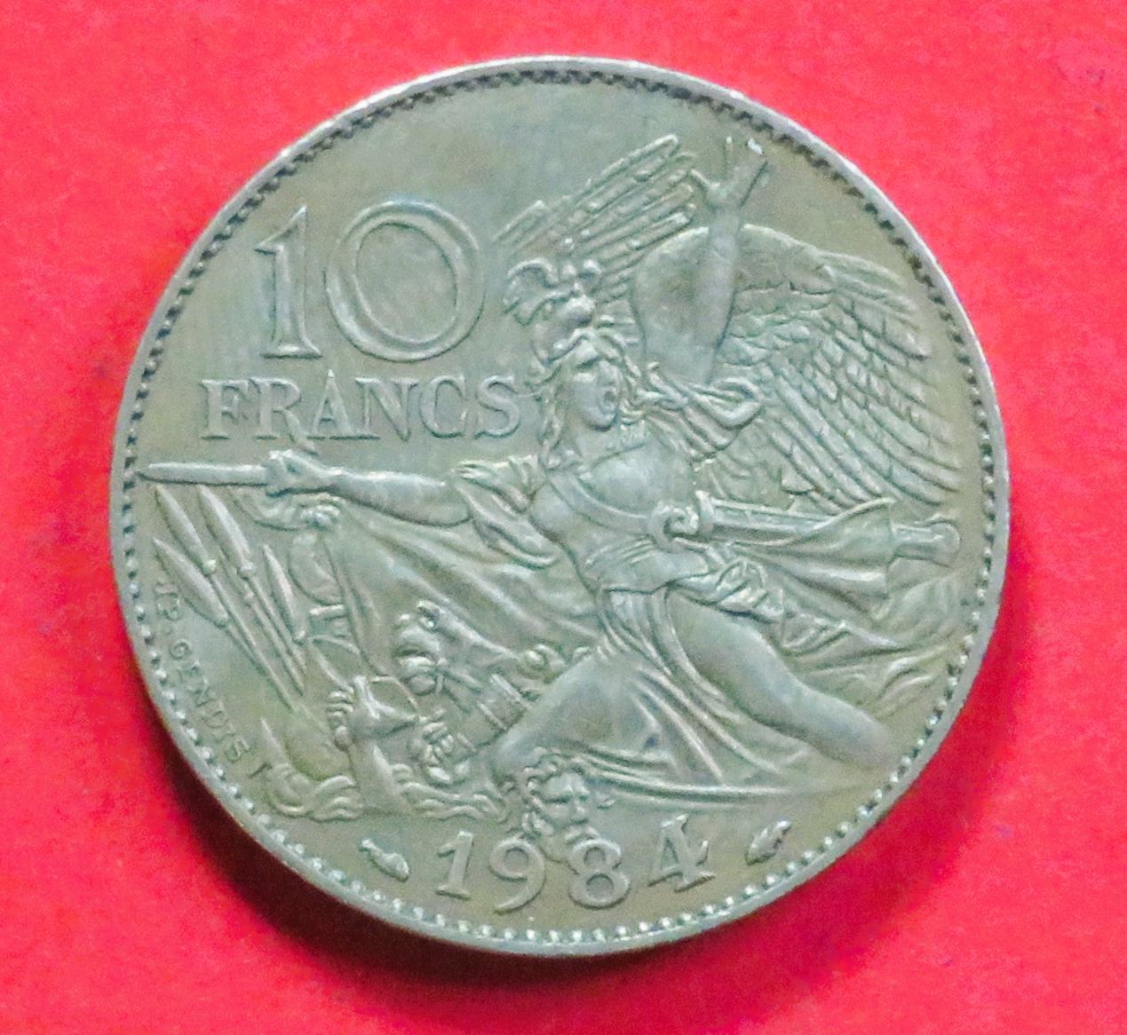 Frankreich:  10 Francs, 1984, gebraucht (used / ss+), Gedenkausgabe, # 247